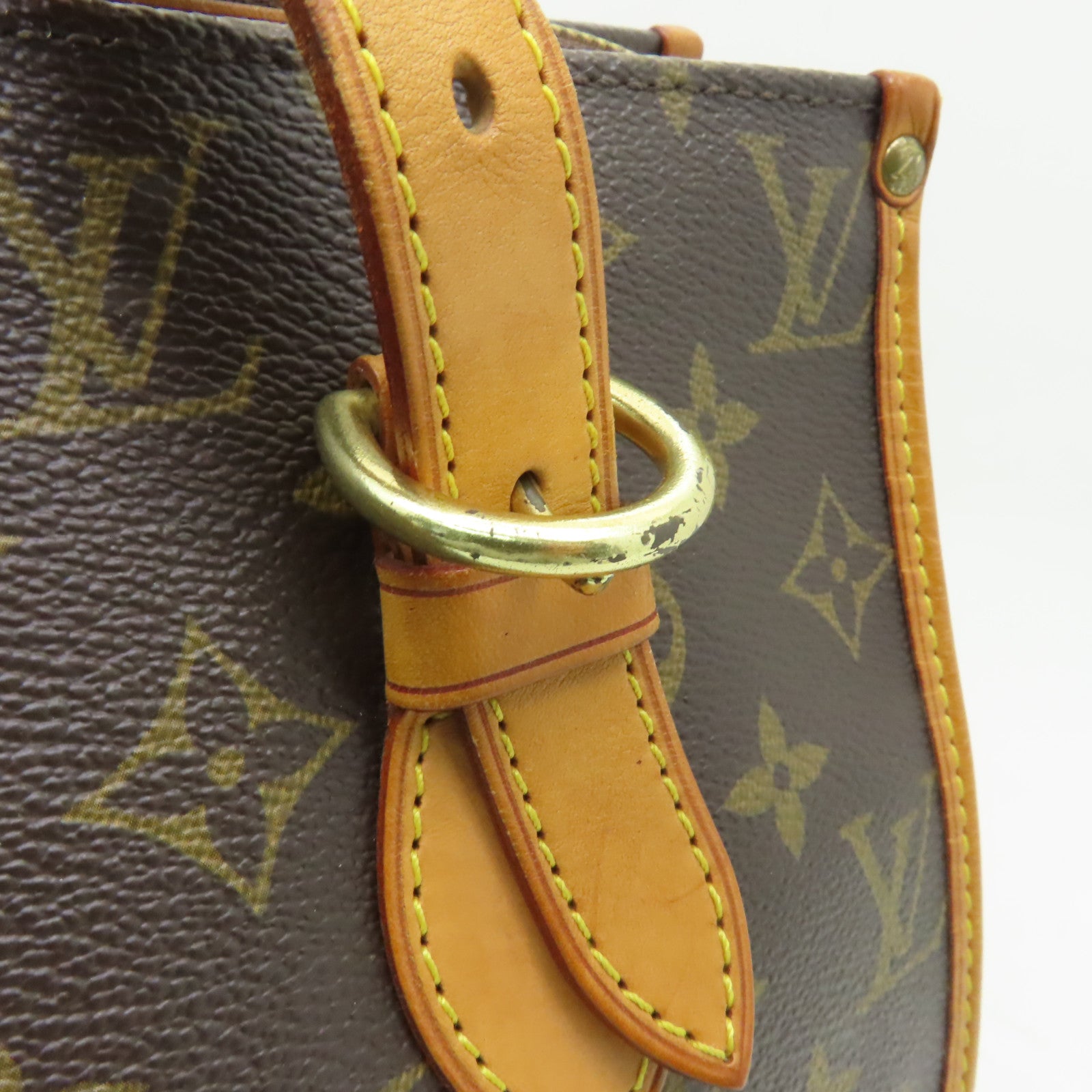 LOUIS VUITTON Monogram Popincourt Haut金扣肩背袋棕色