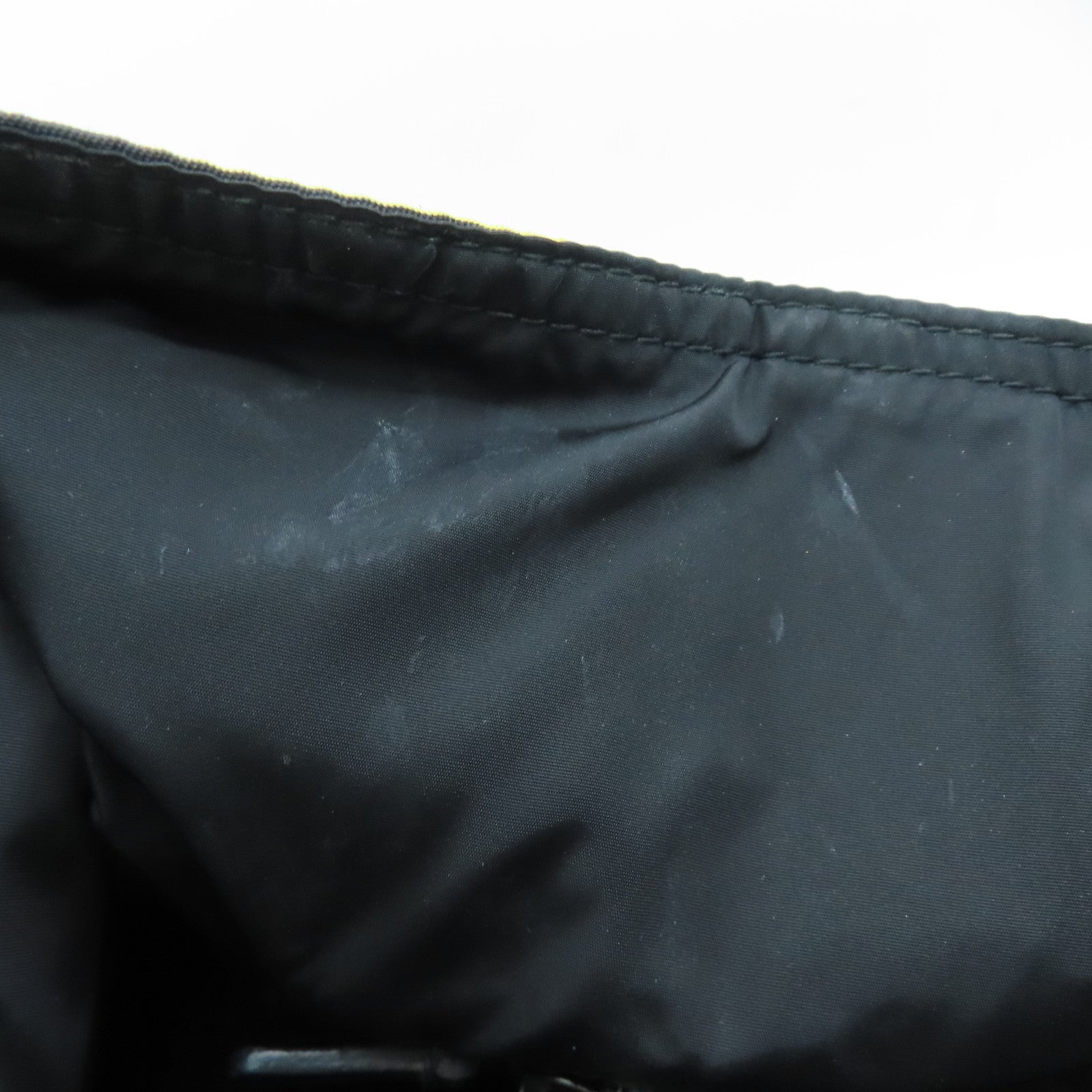 PRADA 尼龙Tote Bag银扣手挽袋黑色/黄色