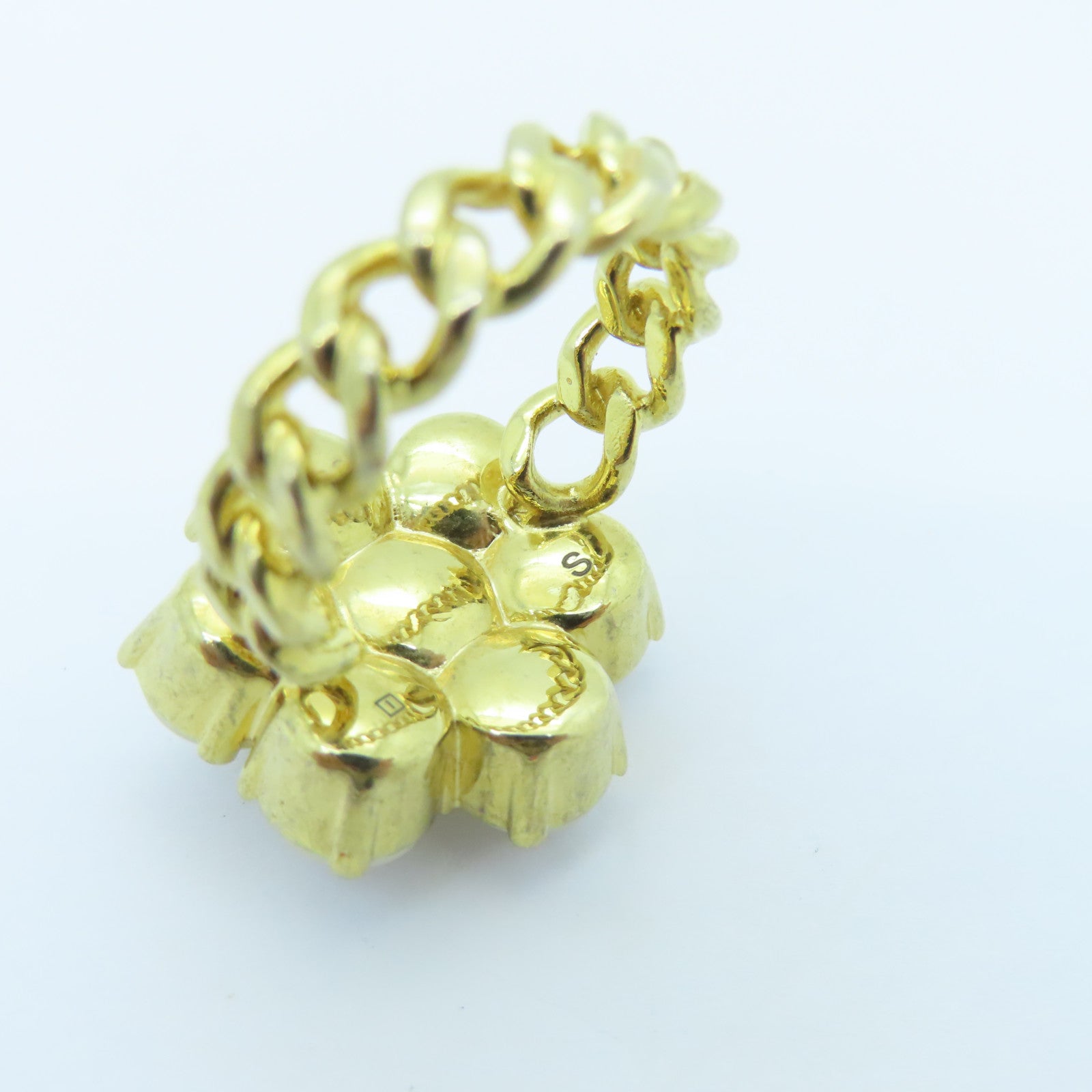 GUCCI Metal/PVC Ring White/Gold US#5.5