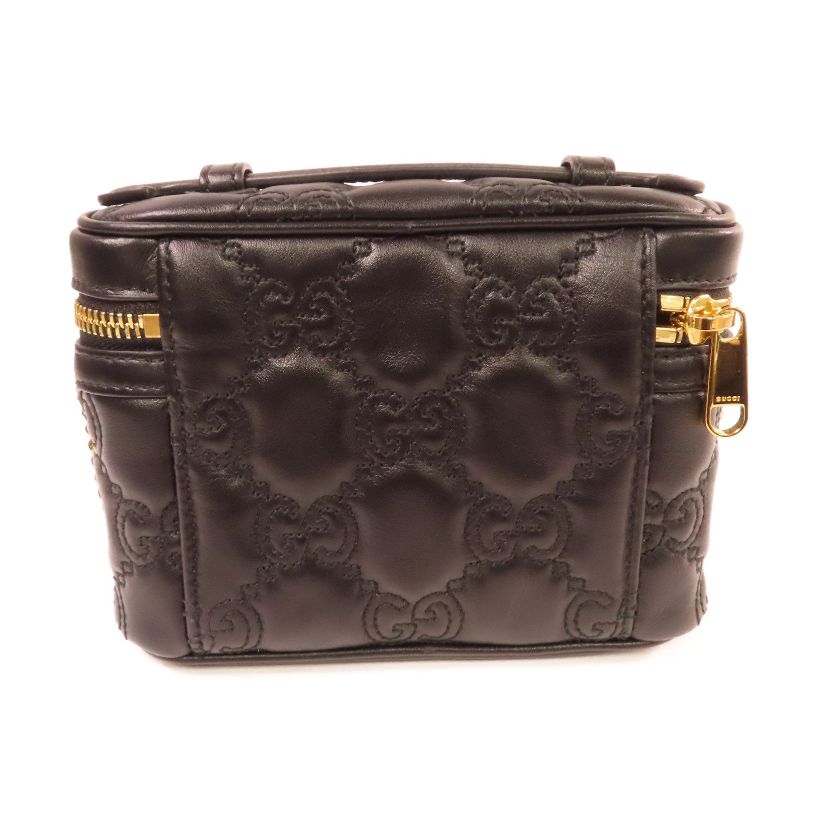 GUCCI 牛皮皮革Chain Shoulder Bag金扣鏈帶肩背袋黑色