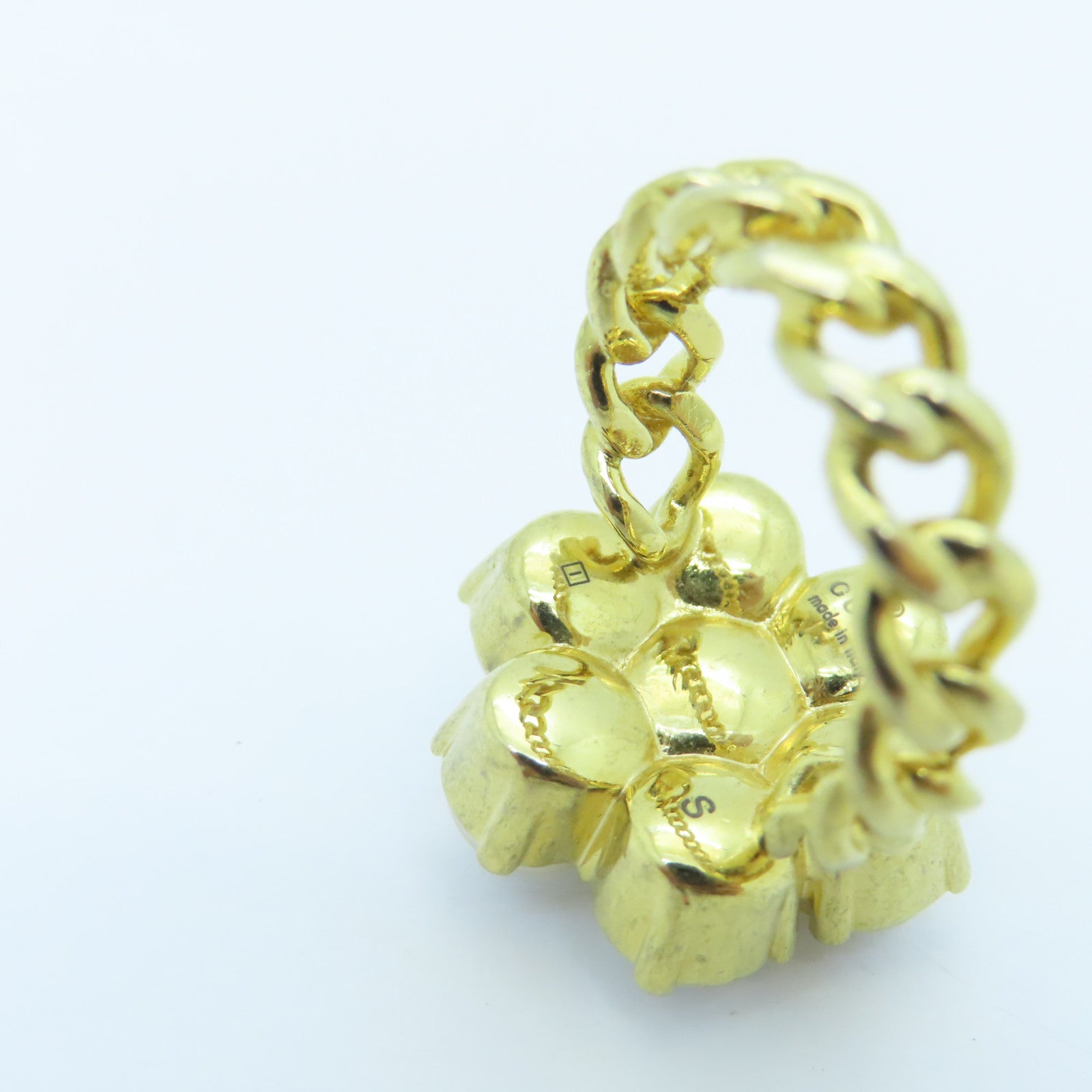 GUCCI Metal/PVC Ring White/Gold US#5.5