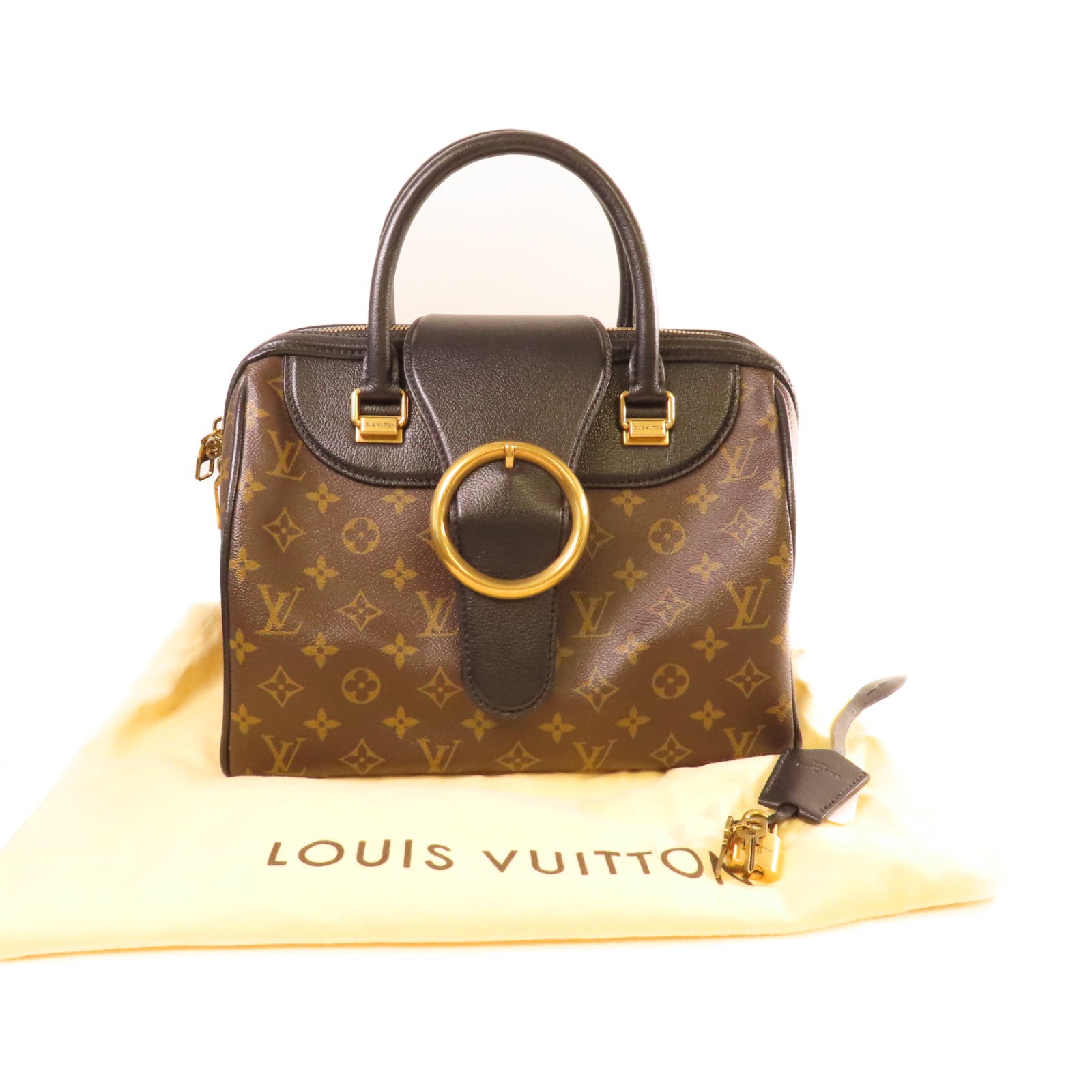 LOUIS VUITTON Monogram Golden Arrow Speedy 30 Handbag金扣手挽袋啡色/黑色