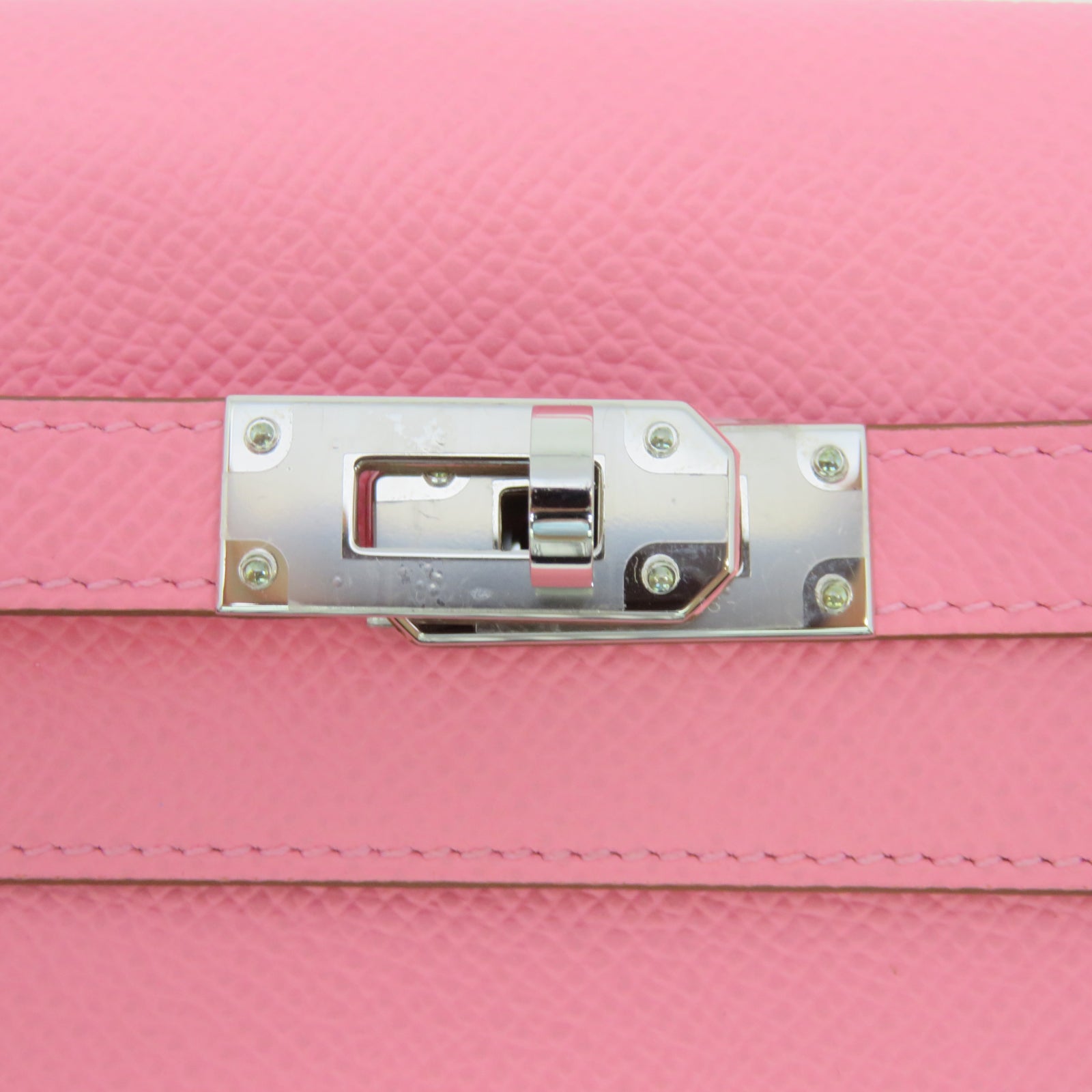 HERMES [Sharp Discount] Veau Epsom Leather Kelly To Go Silver Buckle Handle Shoulder Back Dual-Purpose Bag Pink/Confetti