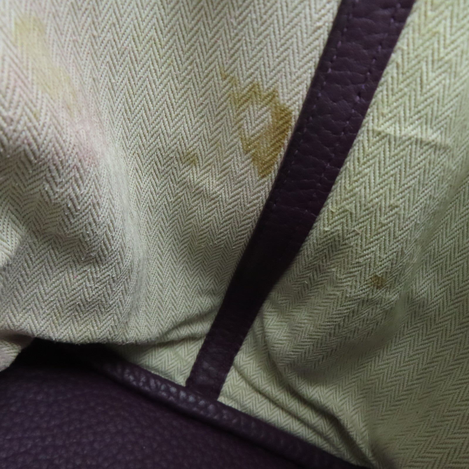 HERMES Clemence皮革GardenParty PM銀扣手挽袋暗紫色
