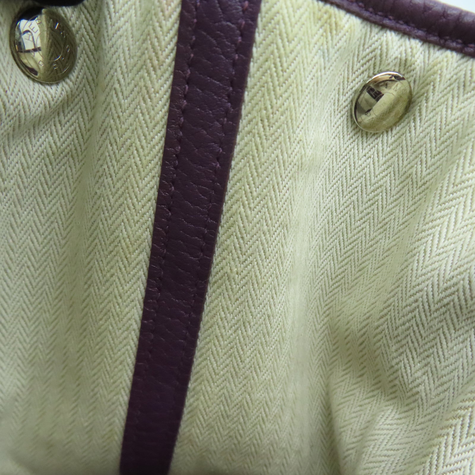 HERMES Clemence皮革GardenParty PM銀扣手挽袋暗紫色