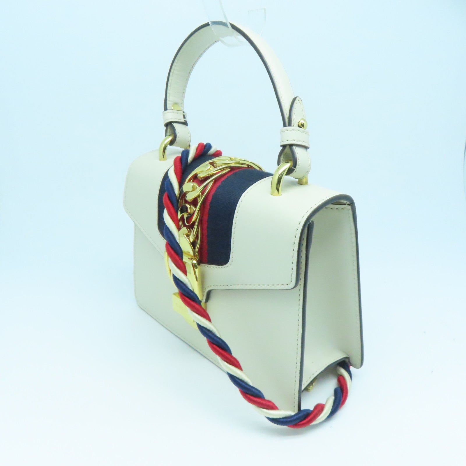 GUCCI 牛皮皮革2way Shoulder Bag金扣手挽肩背两用袋白色