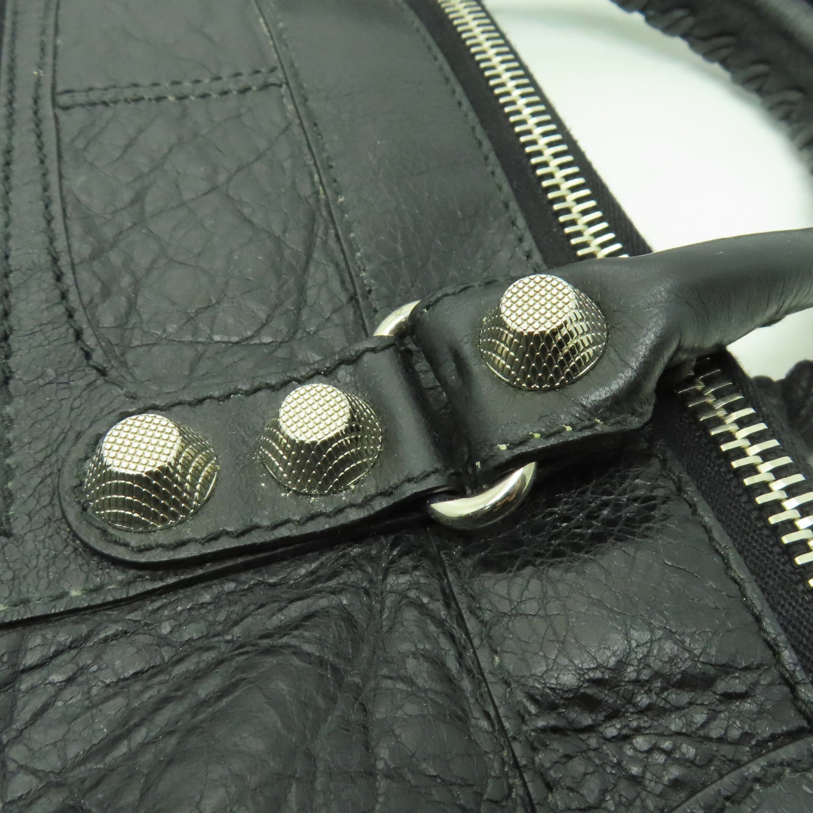 BALENCIAGA 牛皮皮革Shoulder bag銀扣肩背袋黑色