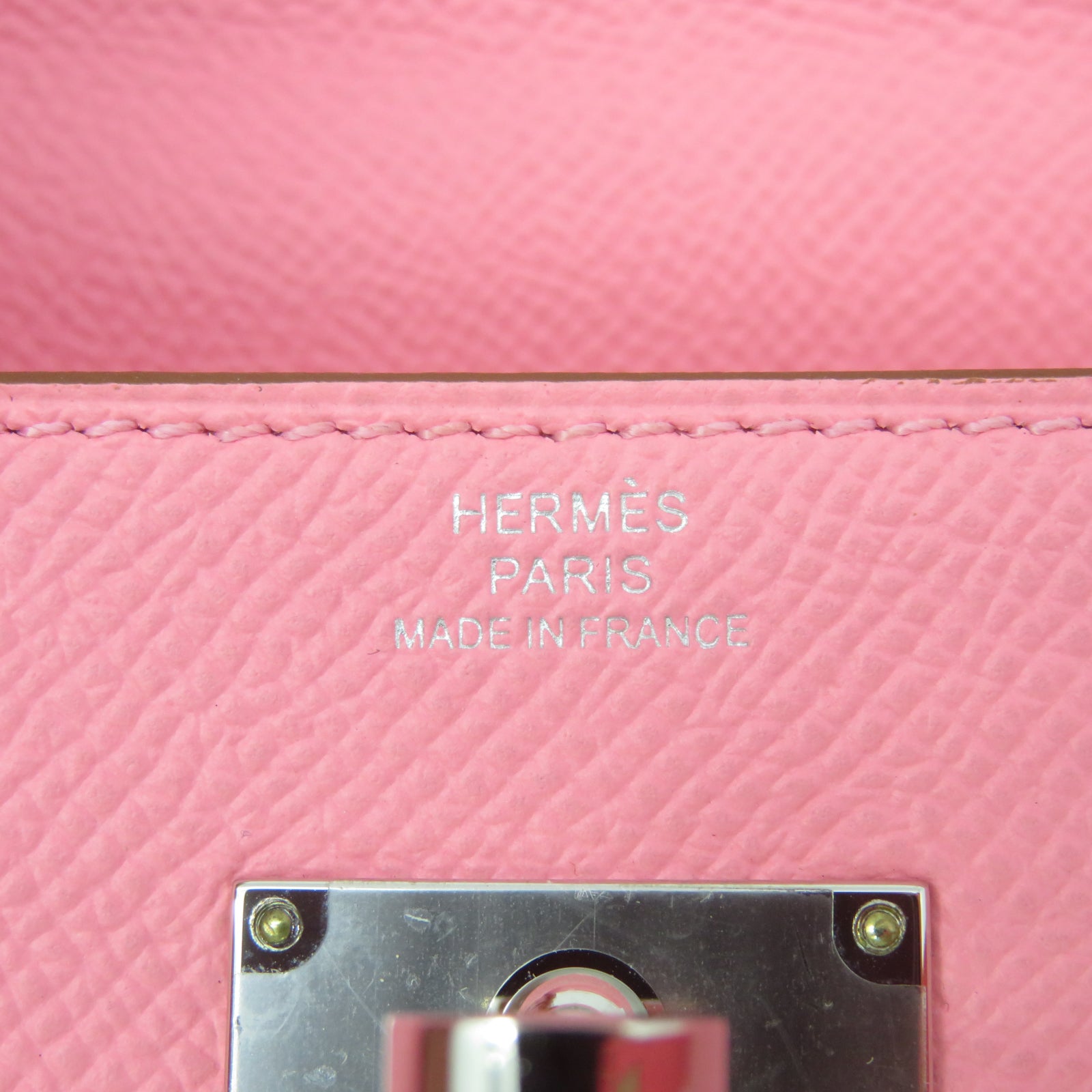 HERMES [Sharp Discount] Veau Epsom Leather Kelly To Go Silver Buckle Handle Shoulder Back Dual-Purpose Bag Pink/Confetti