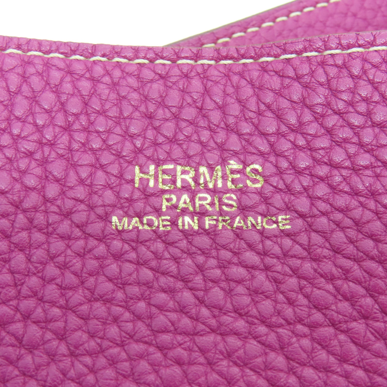 HERMES Clemence皮革Double Sens 45手挽袋Tosca Pink/Marron Fonce紫色/杏色