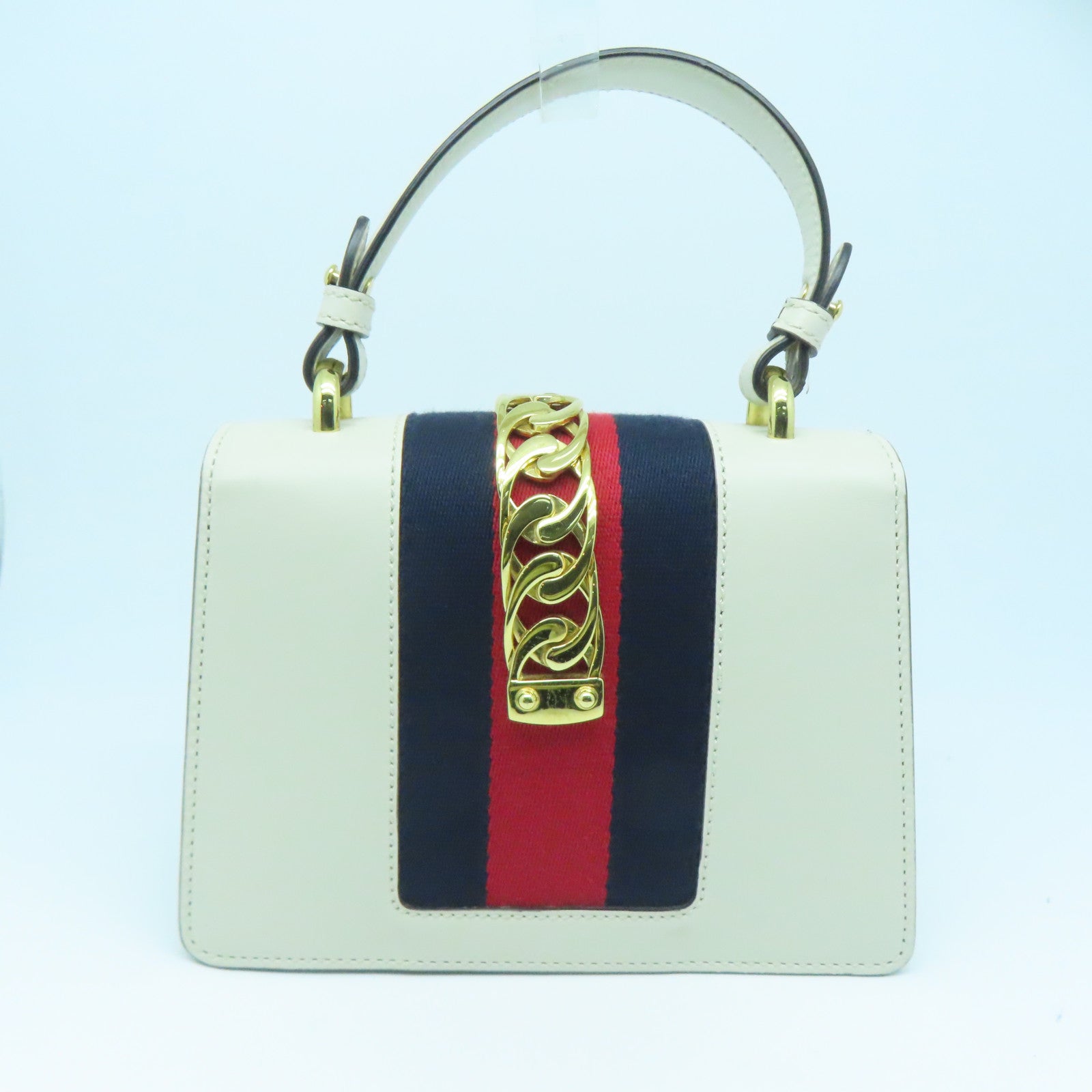 GUCCI 牛皮皮革2way Shoulder Bag金扣手挽肩背两用袋白色