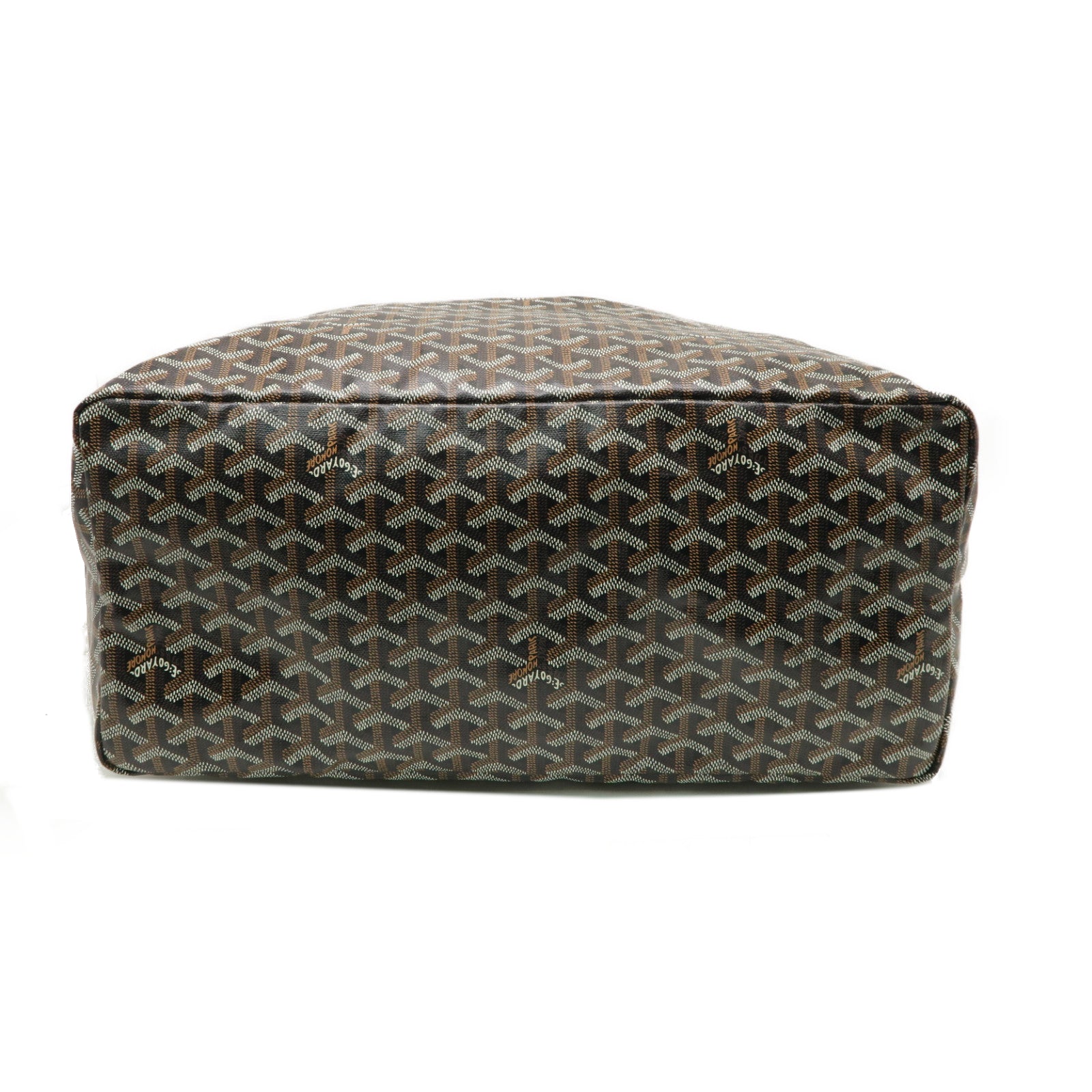 GOYARD 塗層帆布Saint Louis GM銀扣手挽袋黒色/棕色