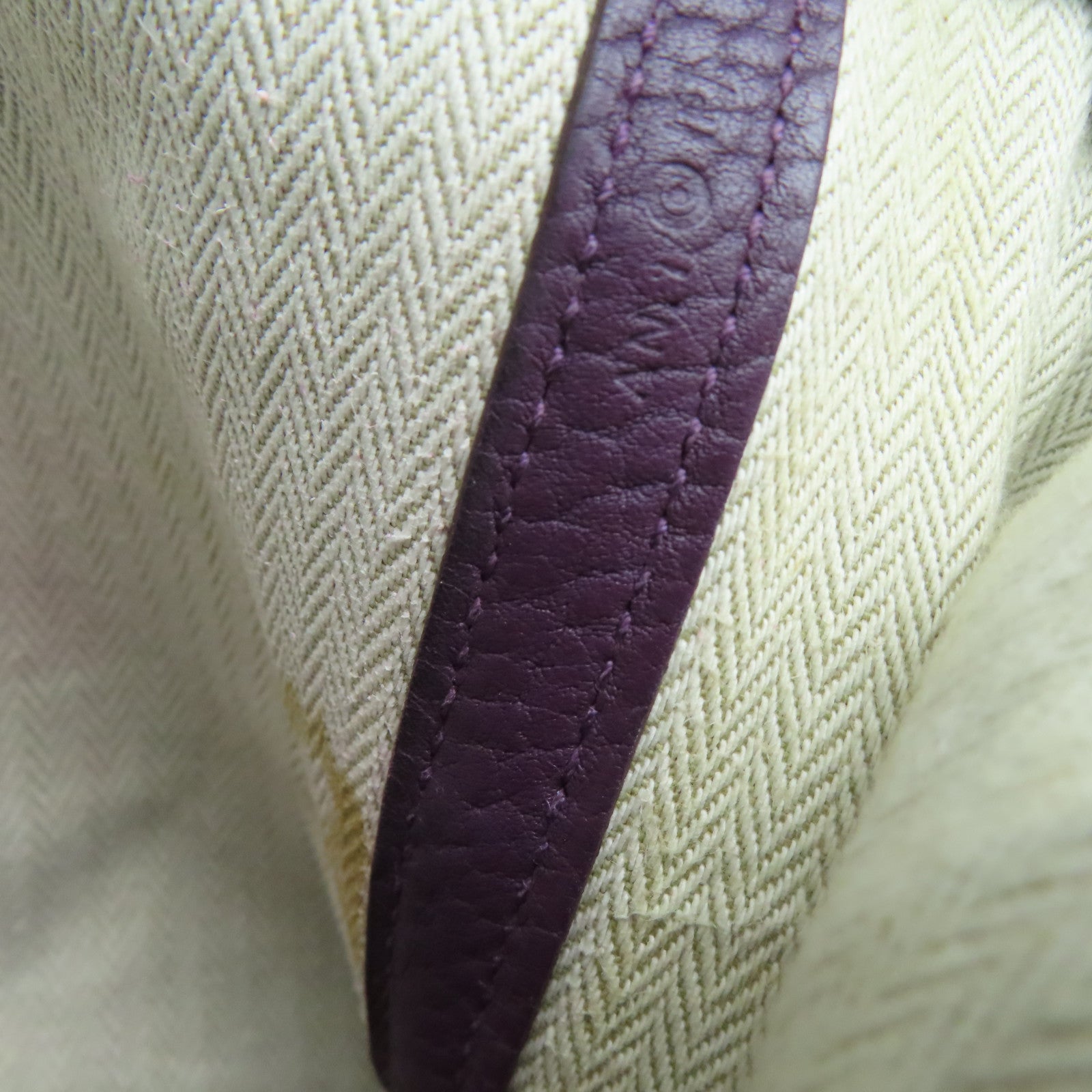 HERMES Clemence皮革GardenParty PM銀扣手挽袋暗紫色