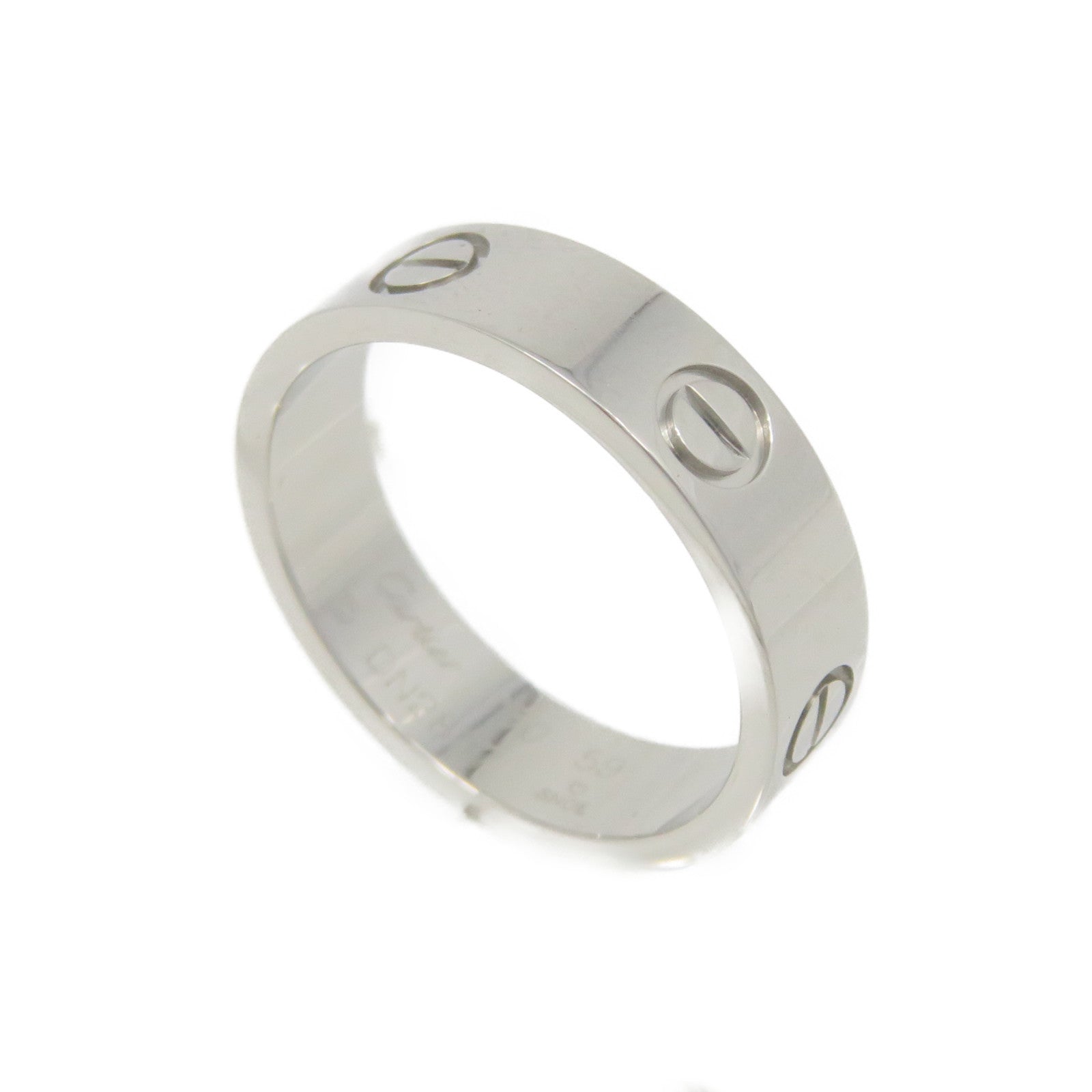 CARTIER 18K White Gold Love Ring Ring #59