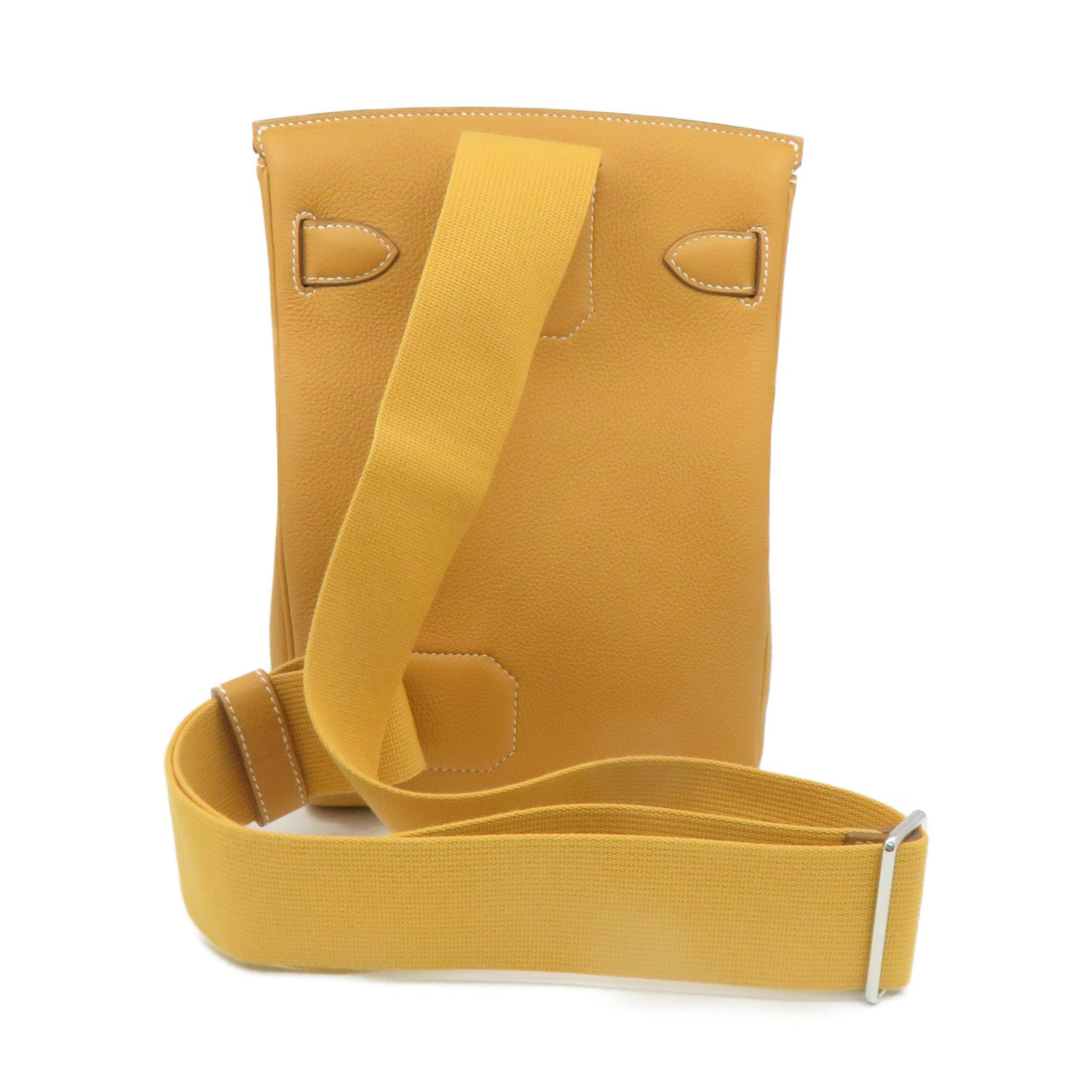 HERMES 【激減優惠】Togo皮革Hac A Dos PM Shoulder Bag銀扣肩背袋Sable啡色