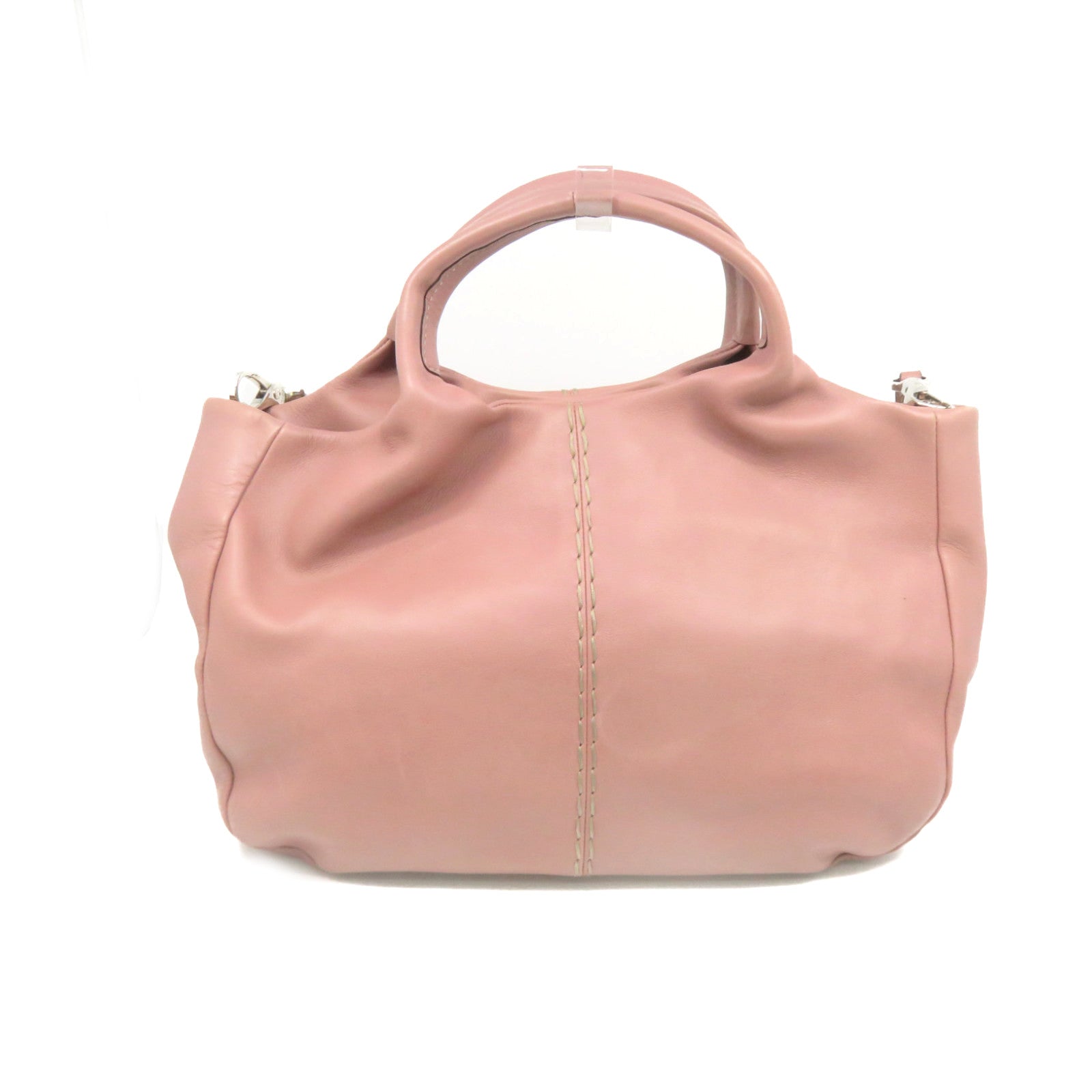TOD'S Sheepskin Leather 2 Way Shoulder Bag Handle Shoulder Bag Pink Apricot