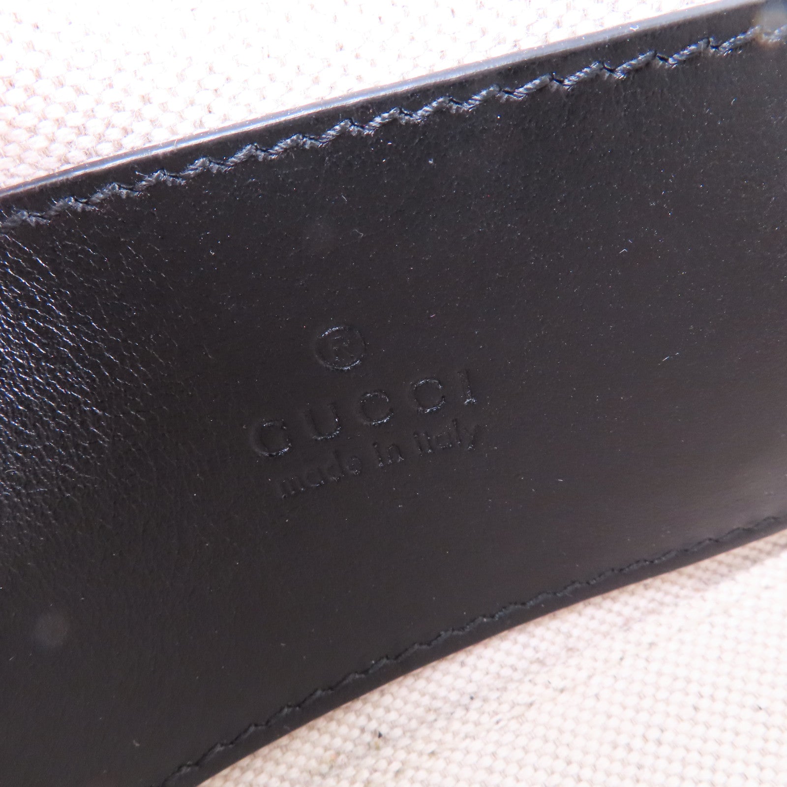 GUCCI 牛皮皮革Chain Shoulder Bag金扣鏈帶肩背袋黑色