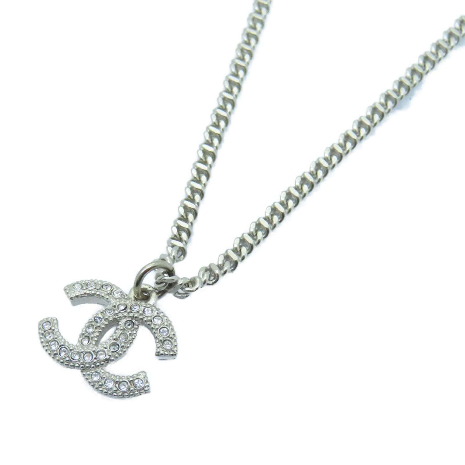 CHANEL 金屬Necklace項鍊銀色/白色