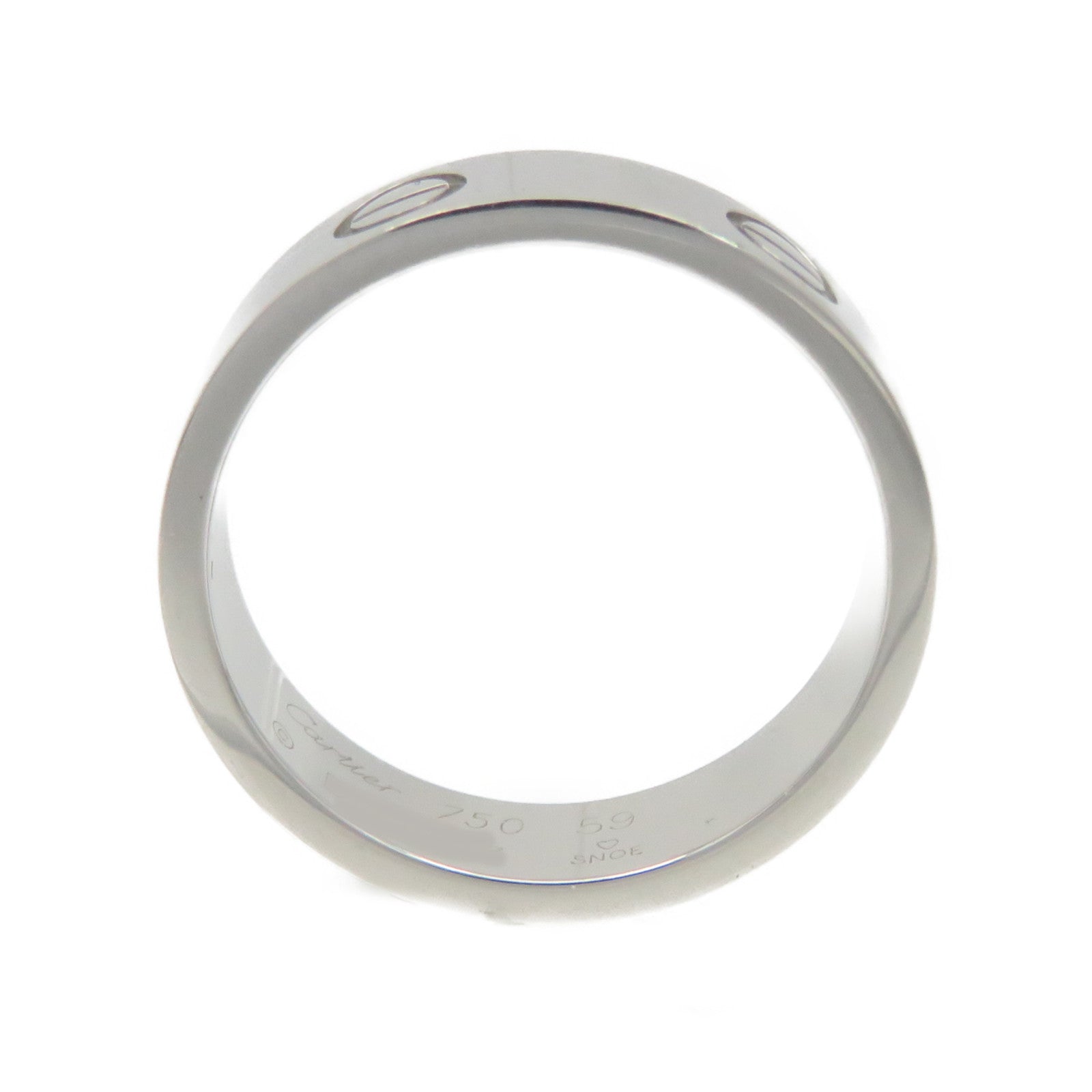 CARTIER 18K White Gold Love Ring Ring #59