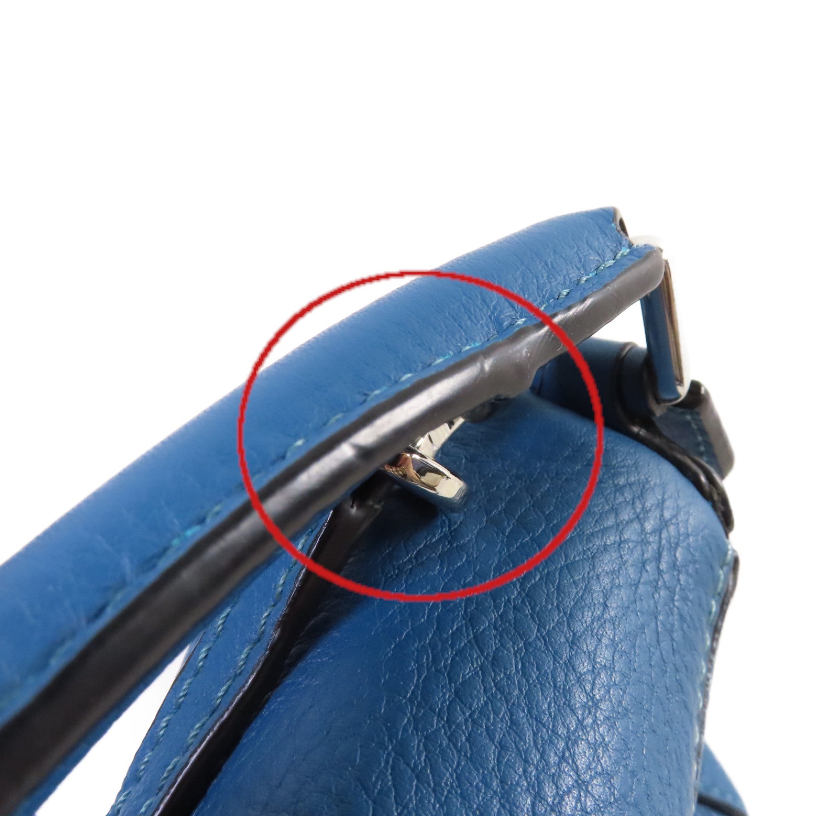 LOEWE 牛皮皮革Mini Puzzle Shoulder Bag銀扣肩背袋藍色/綠色/黑色