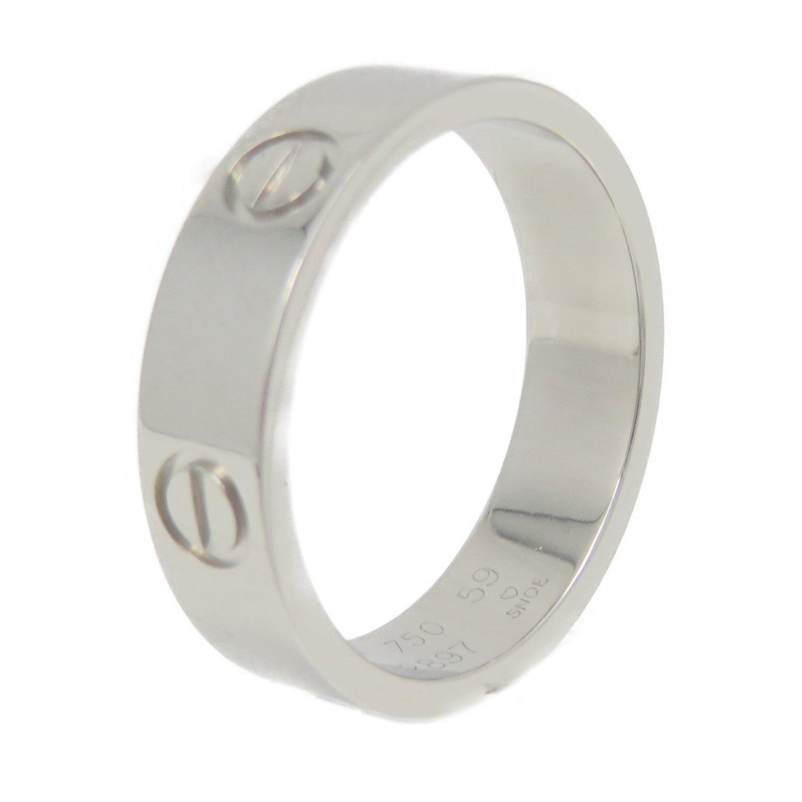 CARTIER 18K White Gold Love Ring Ring #59