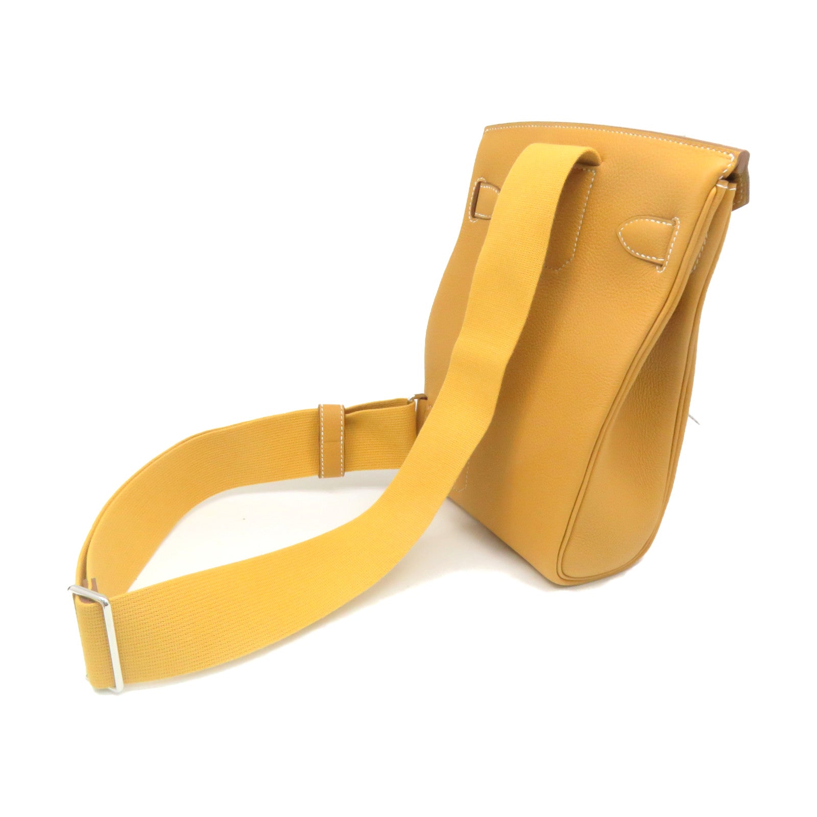 HERMES 【激減優惠】Togo皮革Hac A Dos PM Shoulder Bag銀扣肩背袋Sable啡色