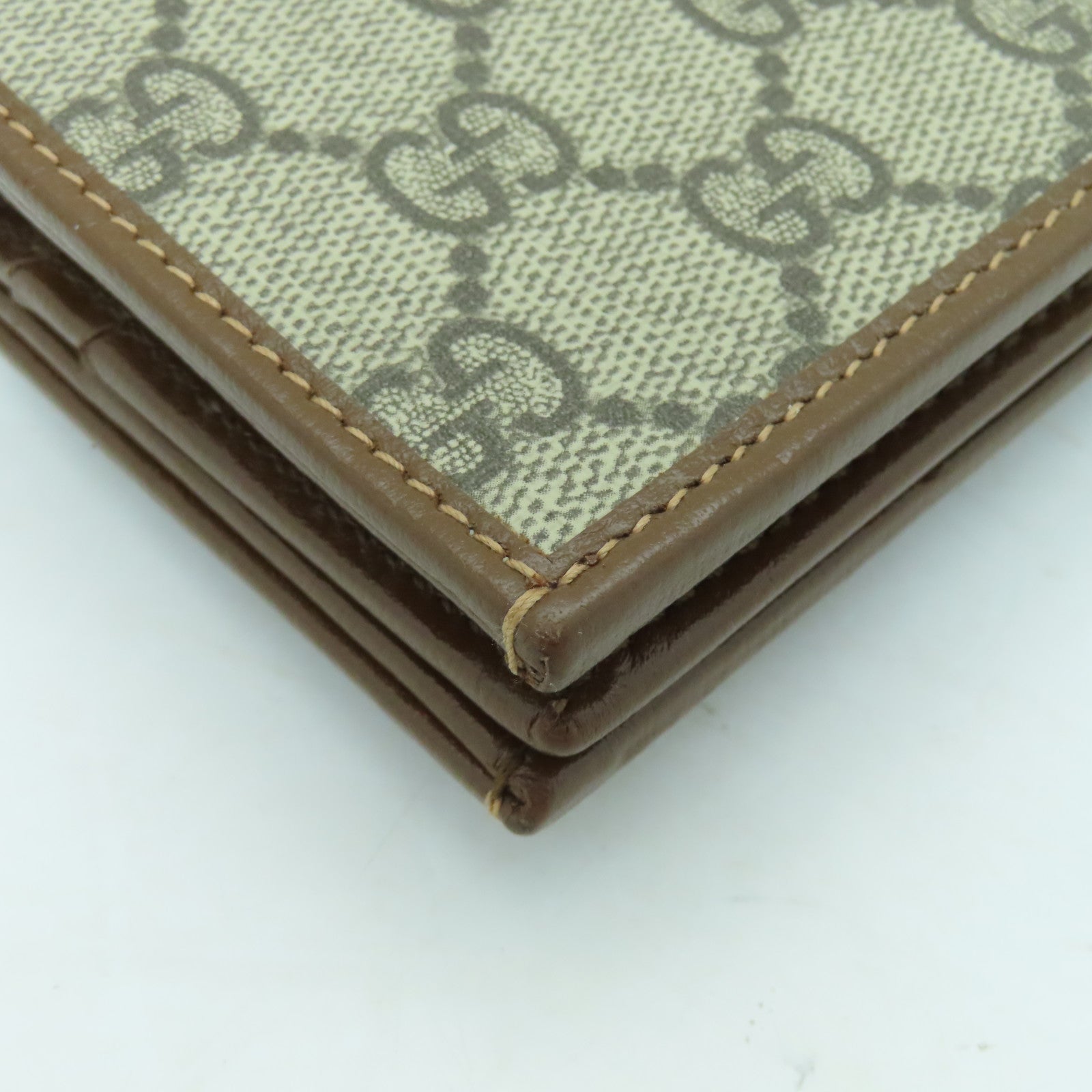 GUCCI Coated Canvas Horsebit 1955 Gold Buckle Wallet Brown