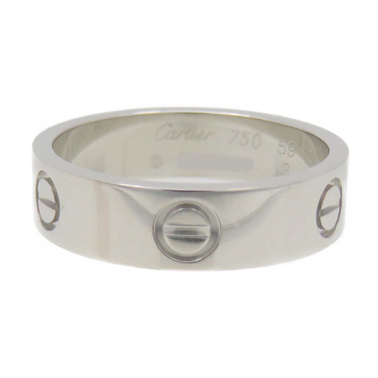 CARTIER 18K White Gold Love Ring Ring #59