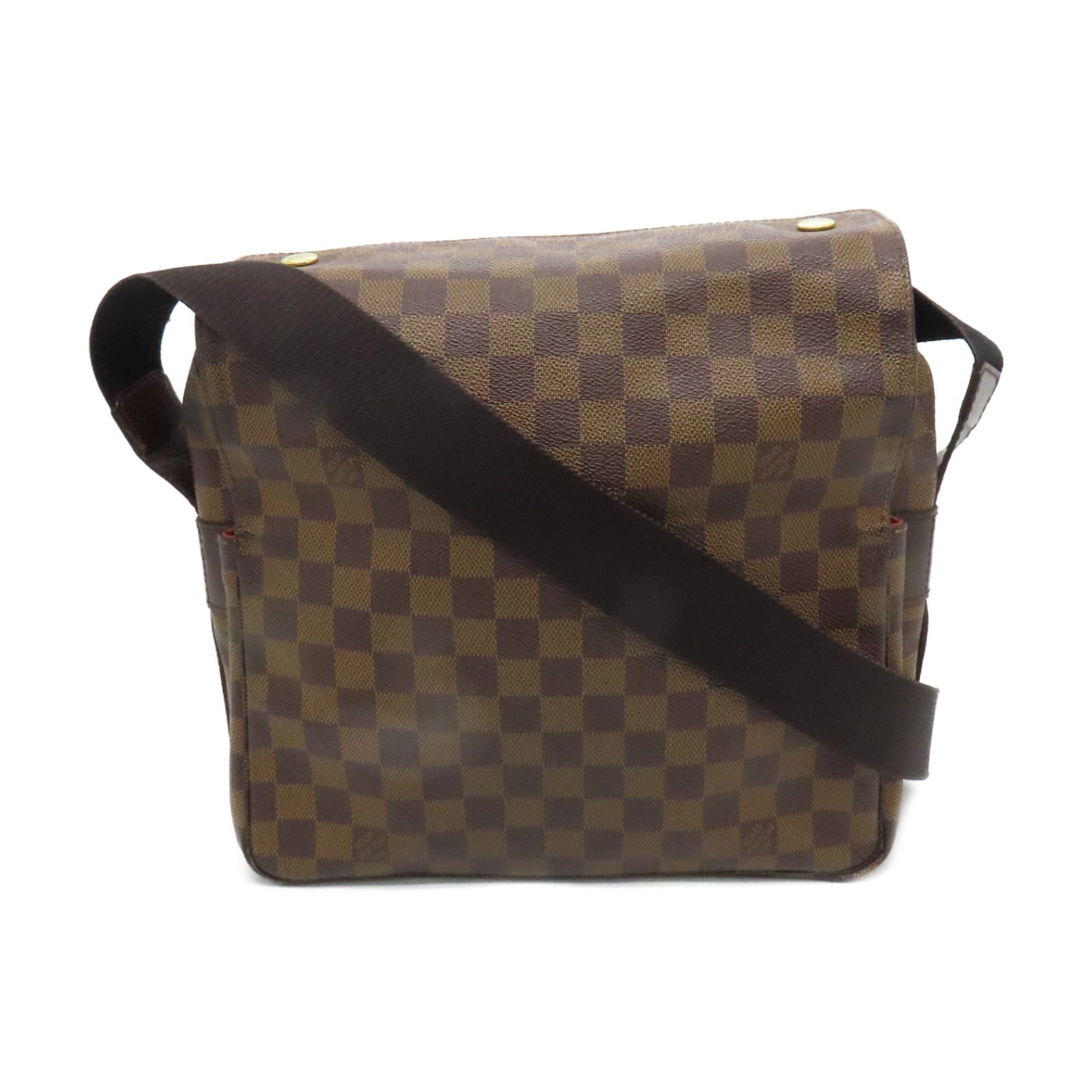 LOUIS VUITTON Damier Naviglio金扣肩背袋啡色