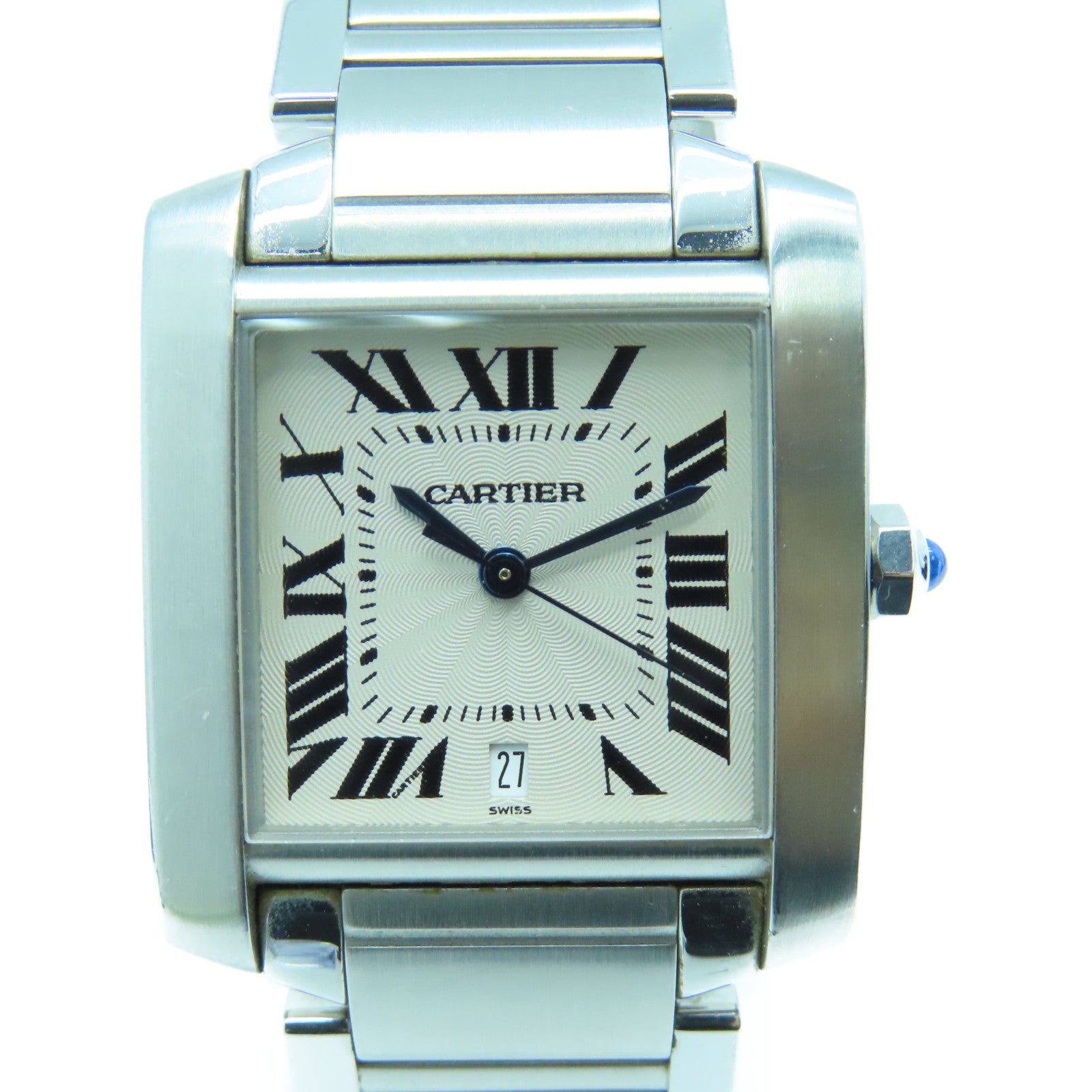 CARTIER Tank Francaise不鏽鋼手錶自動機芯白色