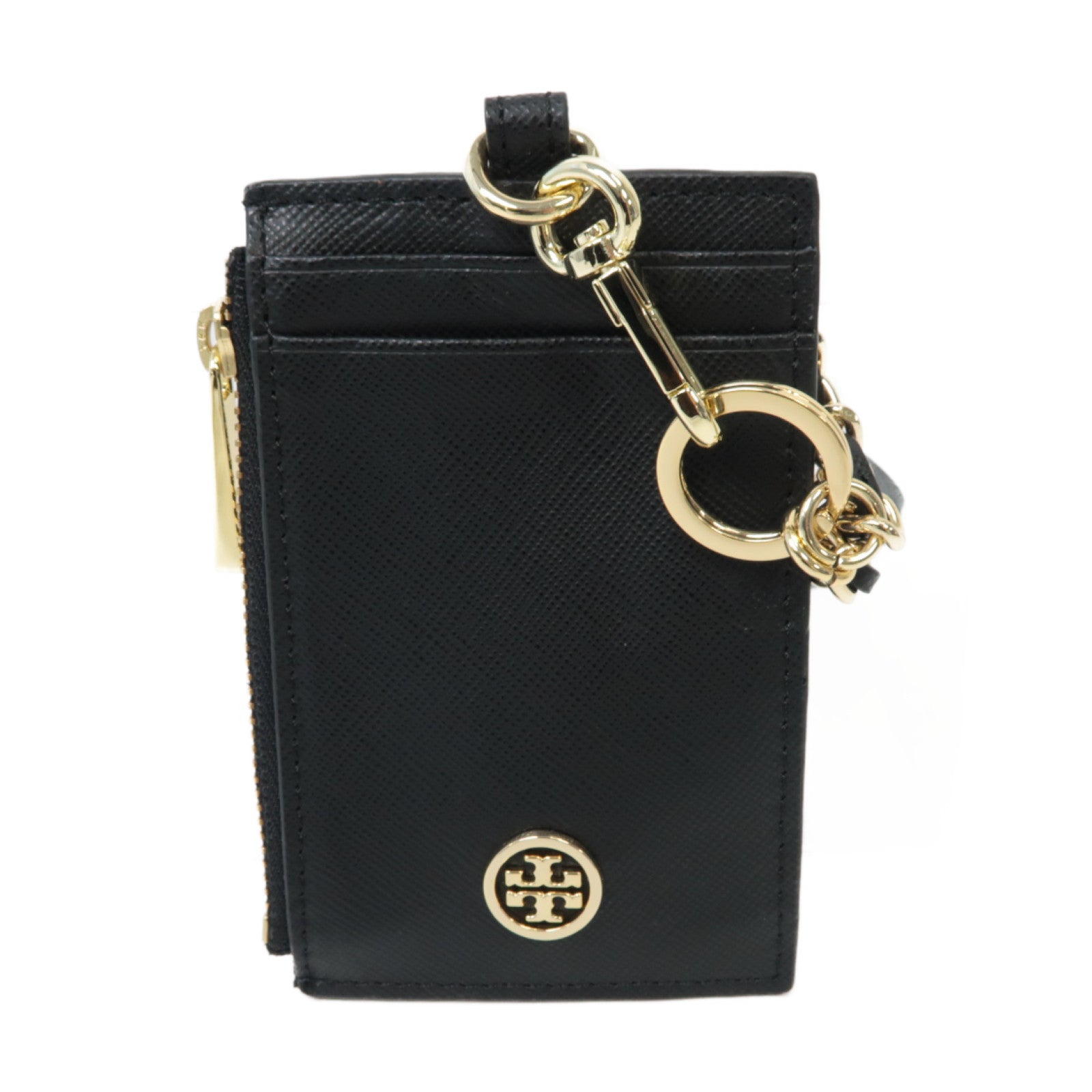 Tory Burch 牛皮皮革Card Holder金扣卡片套黑色