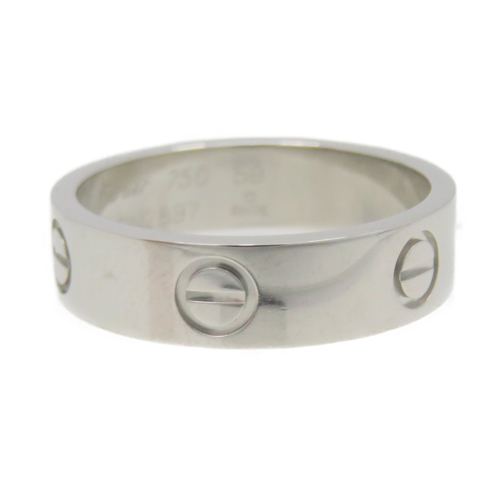 CARTIER 18K White Gold Love Ring Ring #59