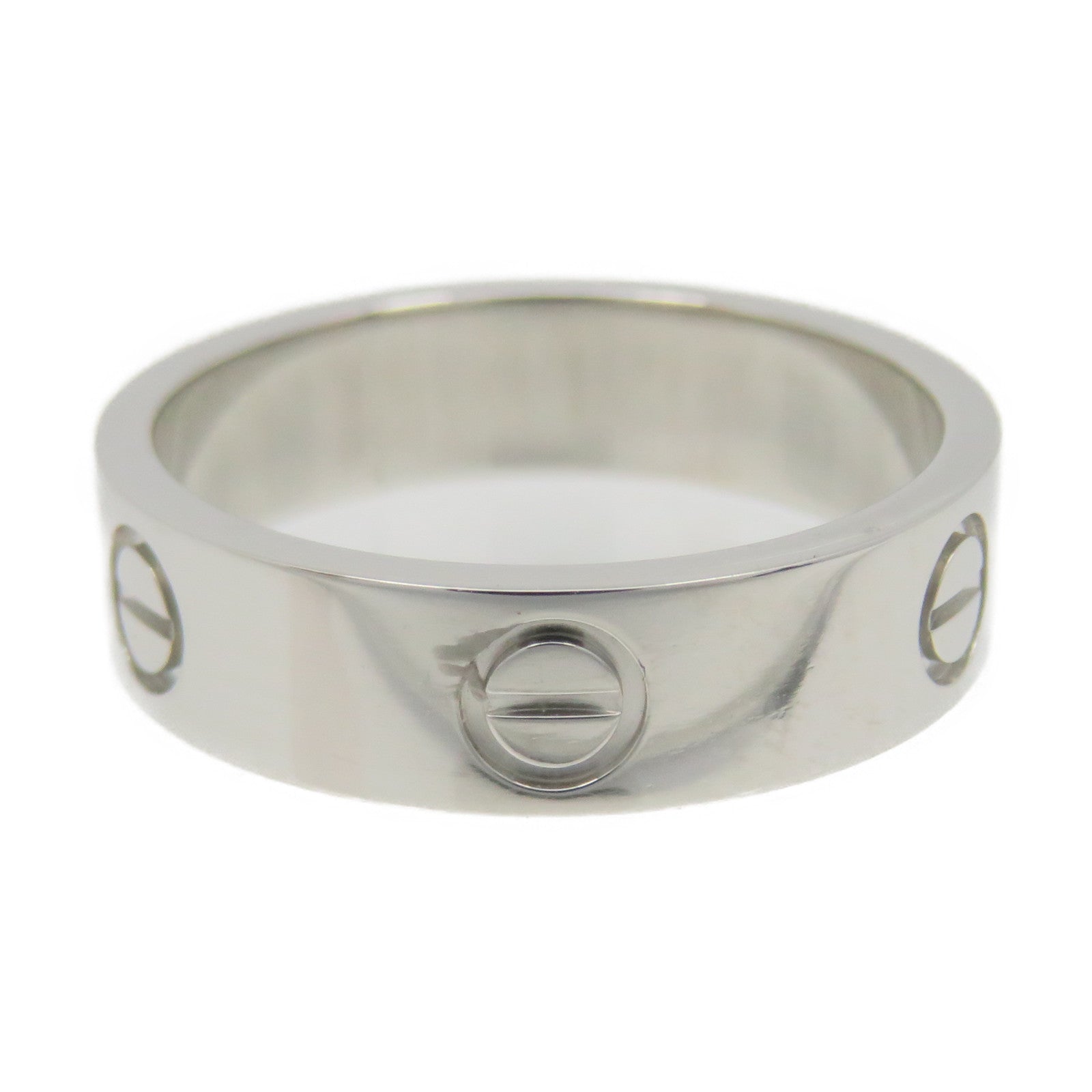 CARTIER 18K White Gold Love Ring Ring #59