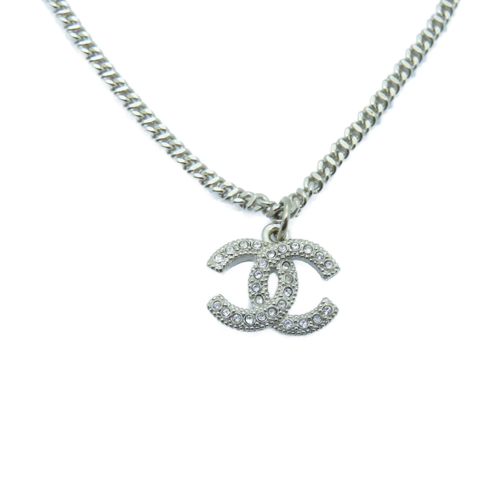 CHANEL 金屬Necklace項鍊銀色/白色