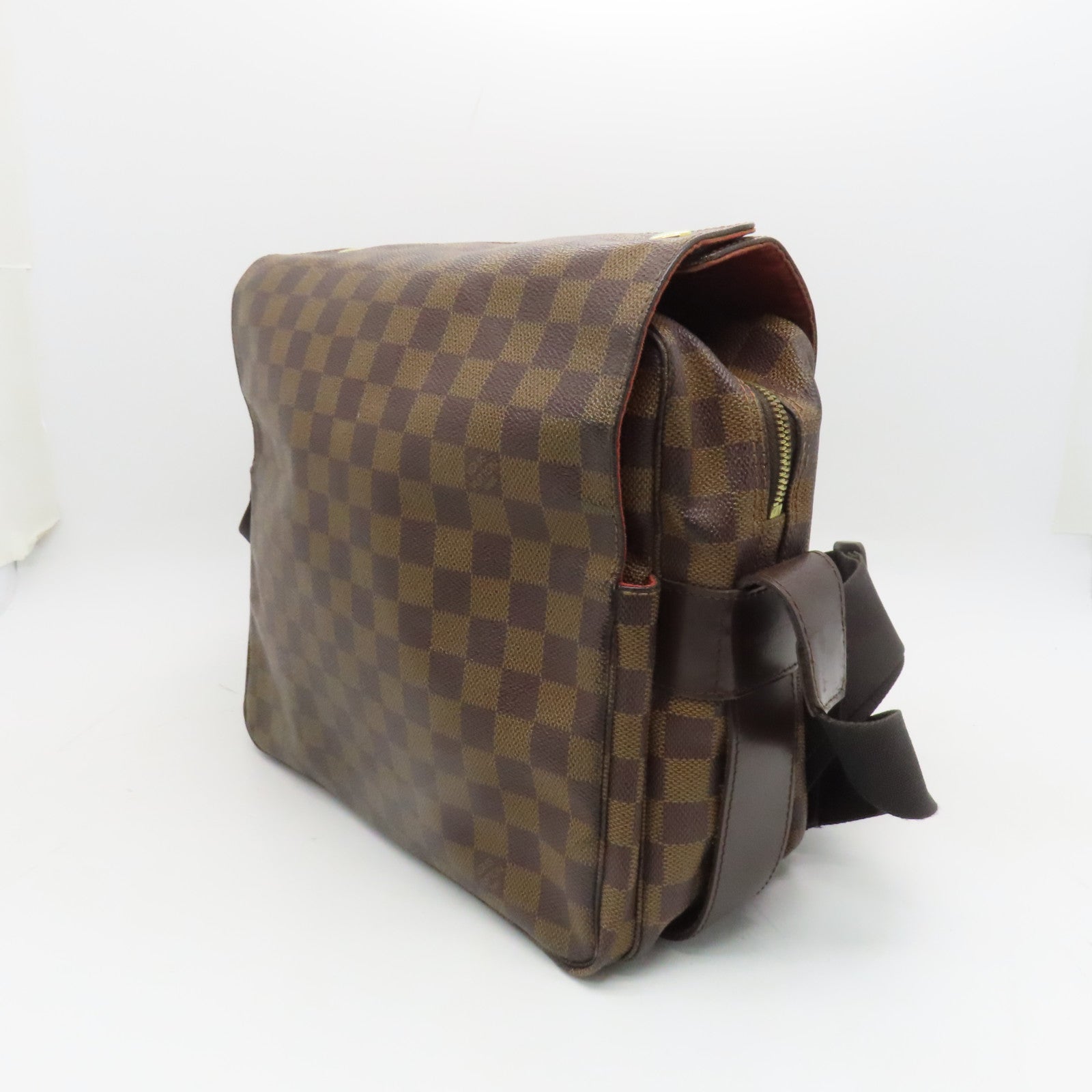 LOUIS VUITTON Damier Naviglio金扣肩背袋啡色
