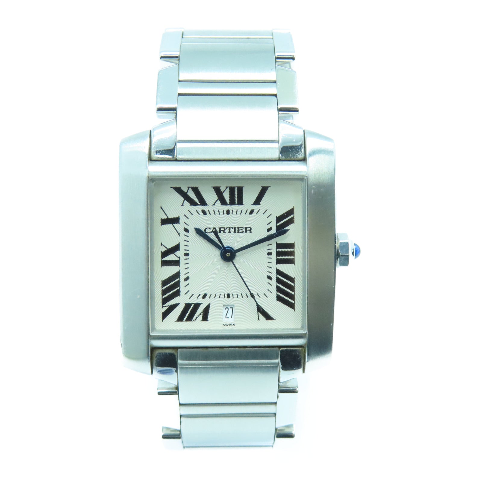 CARTIER Tank Francaise不鏽鋼手錶自動機芯白色