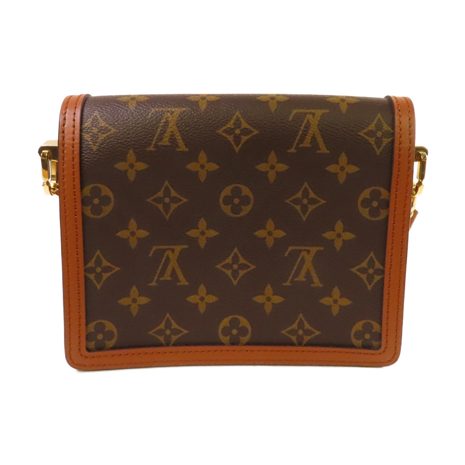 LOUIS VUITTON Monogram Mini Dauphine Shoulder Bag金扣肩背袋啡色