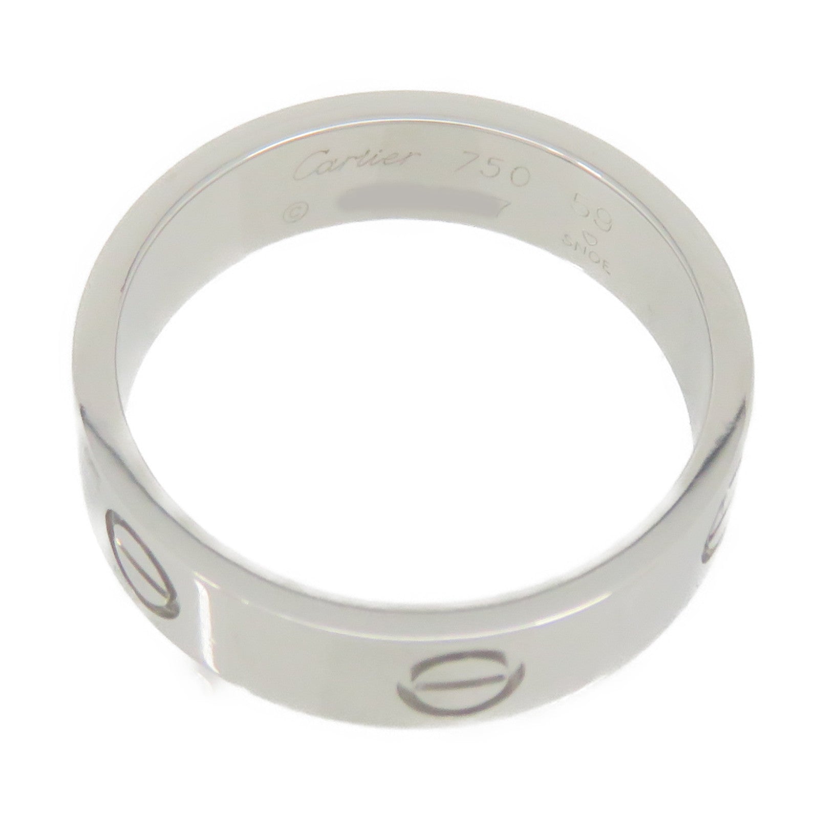 CARTIER 18K White Gold Love Ring Ring #59