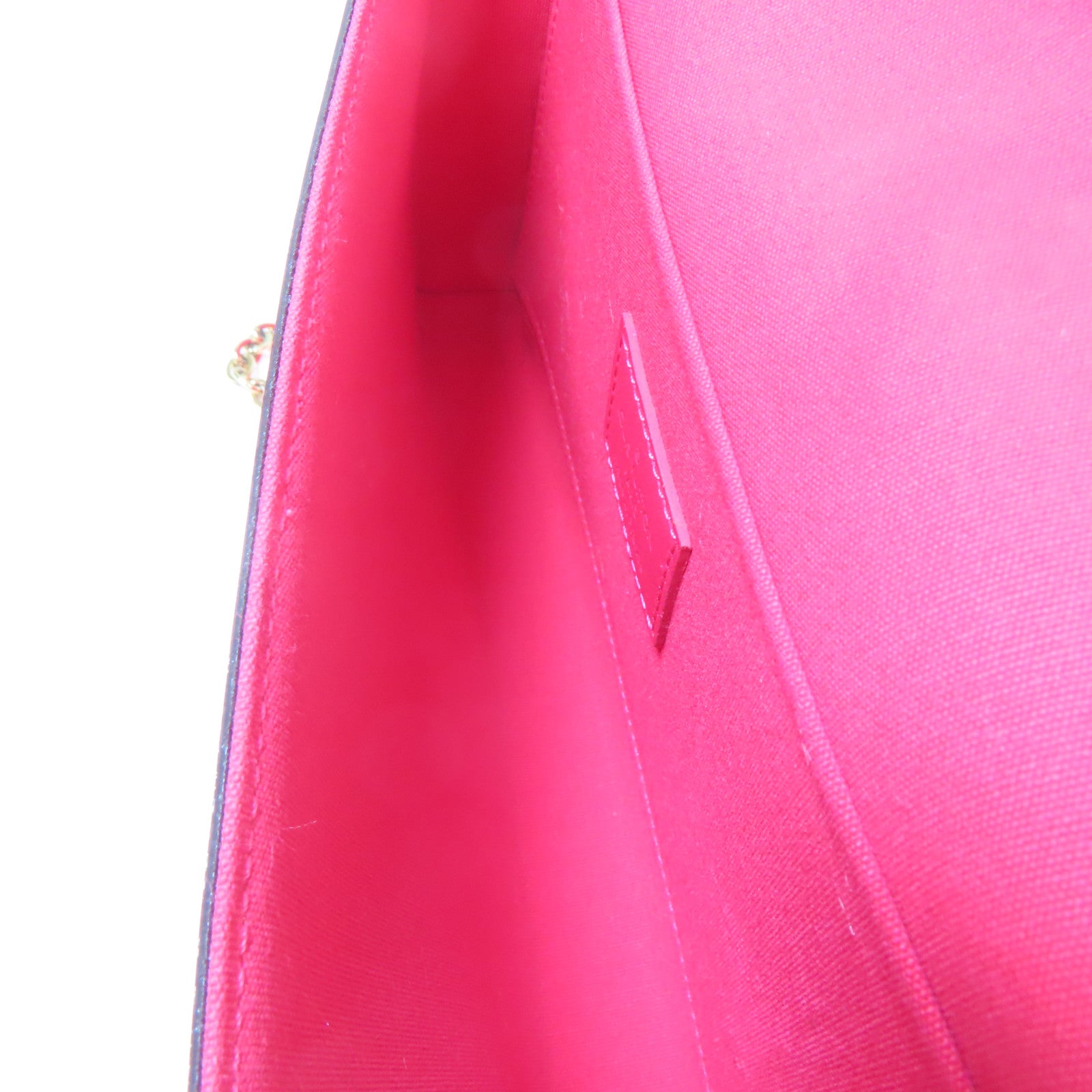 LOUIS VUITTON Vernis Pochette Felicie On Chain金扣肩背袋粉紅色
