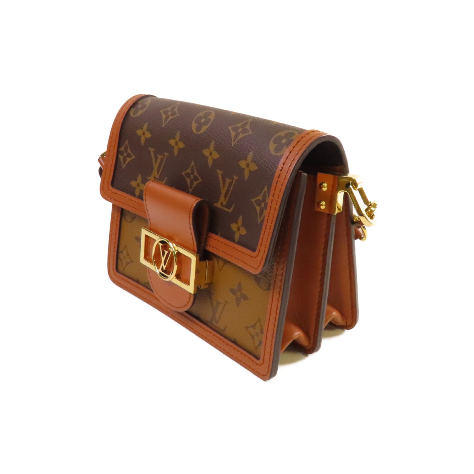 LOUIS VUITTON Monogram Mini Dauphine Shoulder Bag金扣肩背袋啡色
