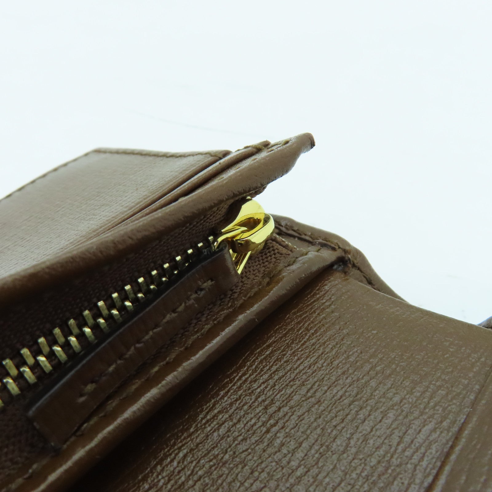 GUCCI Coated Canvas Horsebit 1955 Gold Buckle Wallet Brown