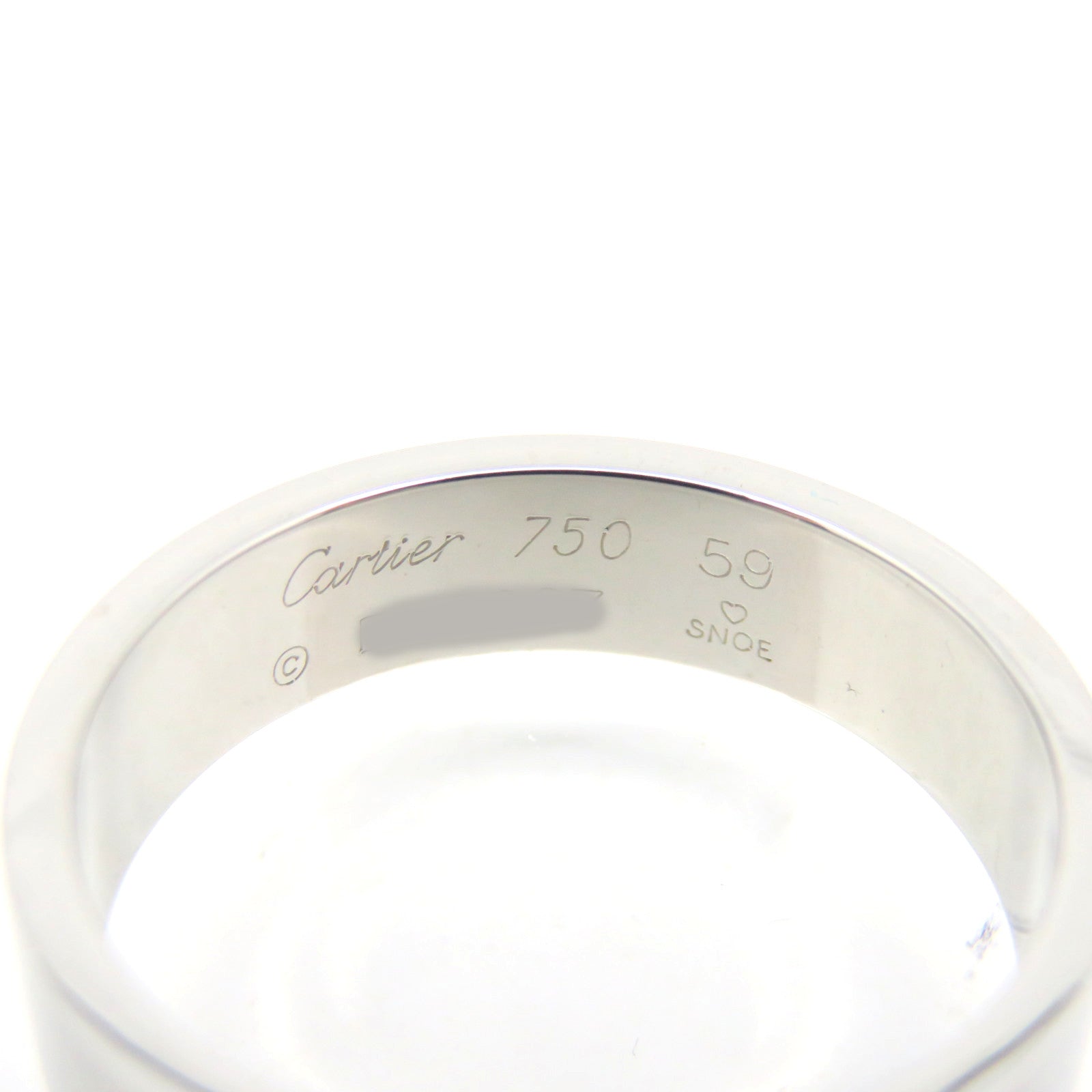 CARTIER 18K White Gold Love Ring Ring #59