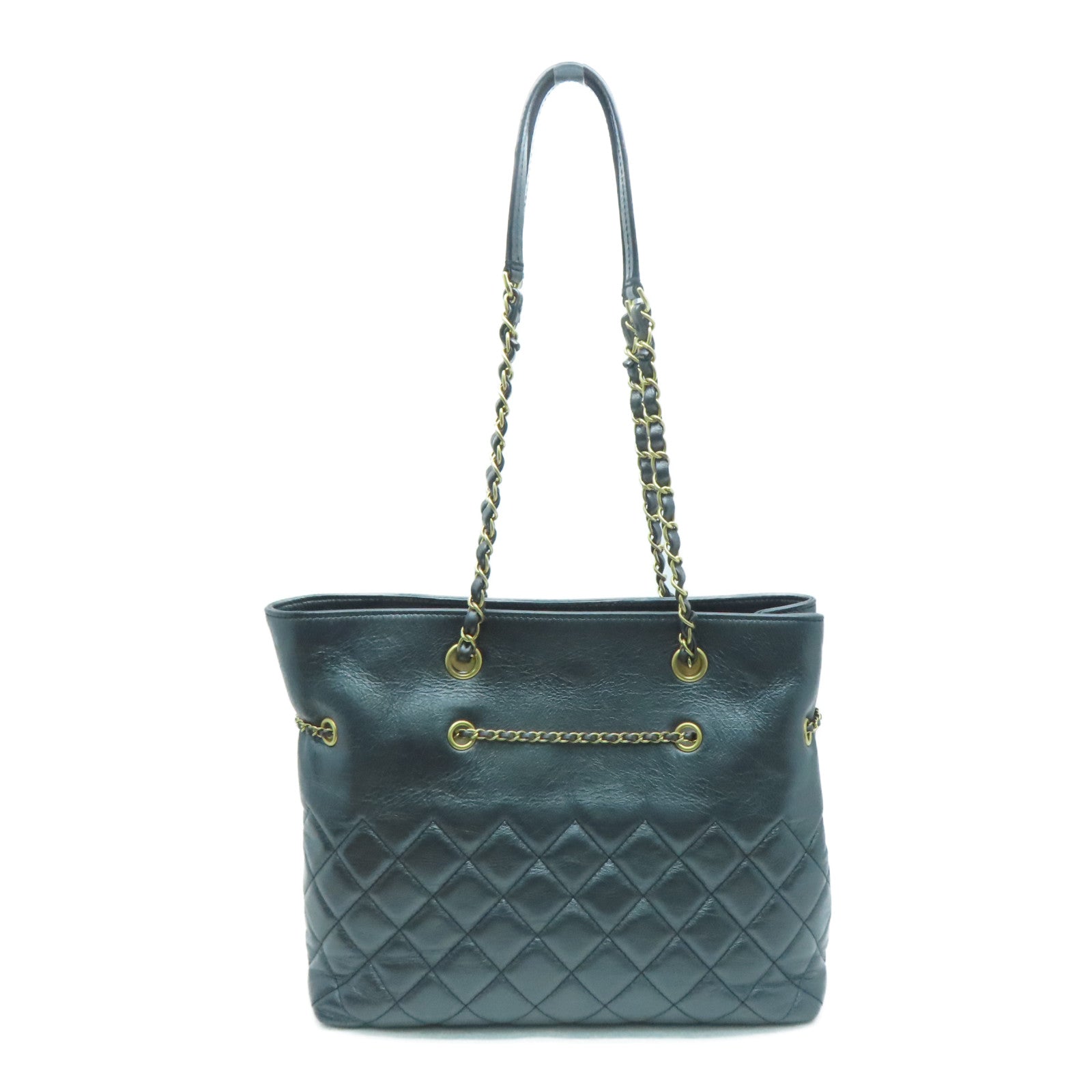 CHANEL 【激减优惠】菱格牛皮皮革Chain Shoulder金扣链带肩背袋