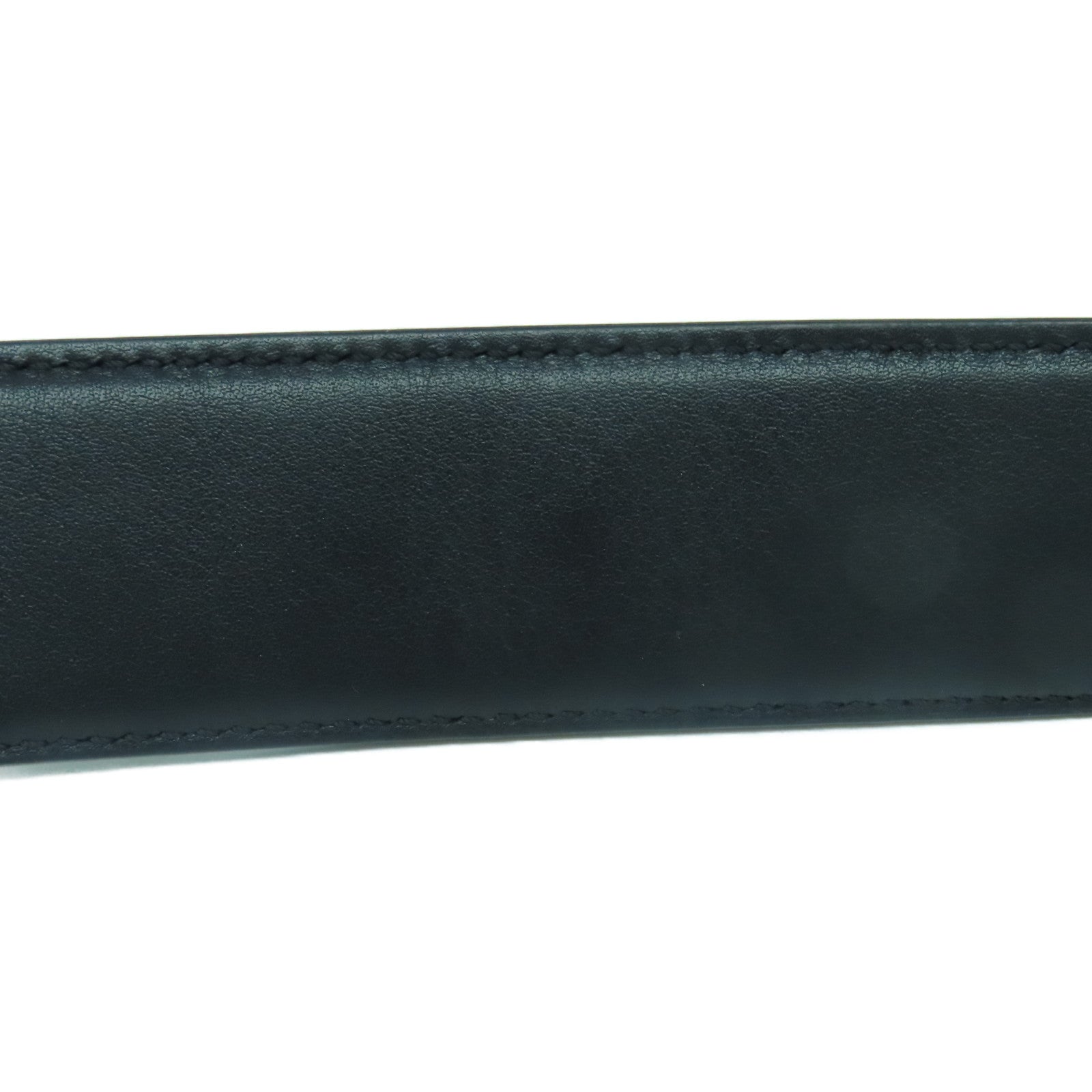 FENDI Cowhide Leather Studded Strap Gold Buckle Charm Black