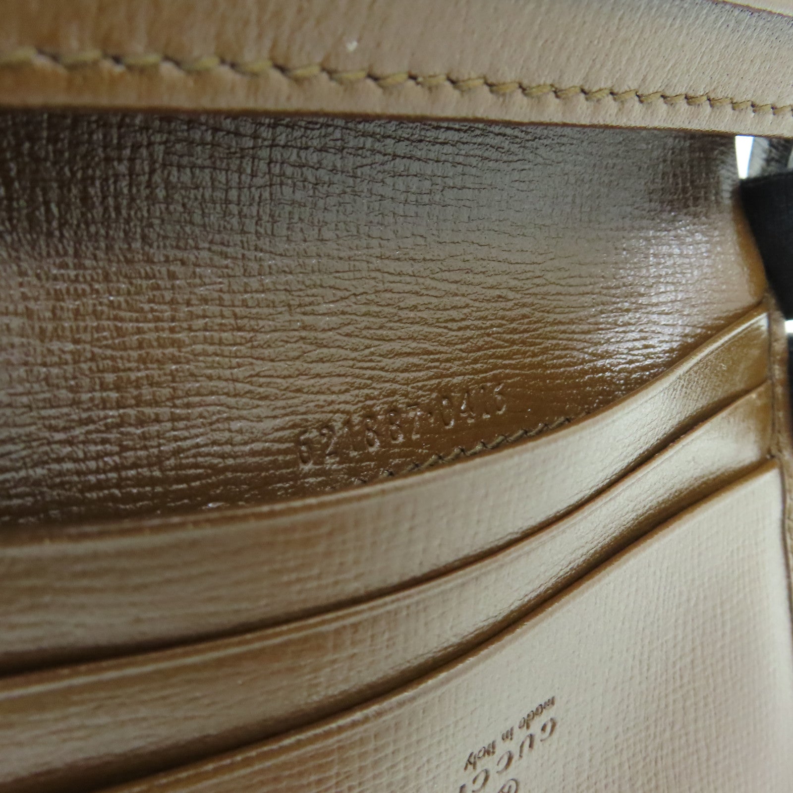GUCCI Coated Canvas Horsebit 1955 Gold Buckle Wallet Brown