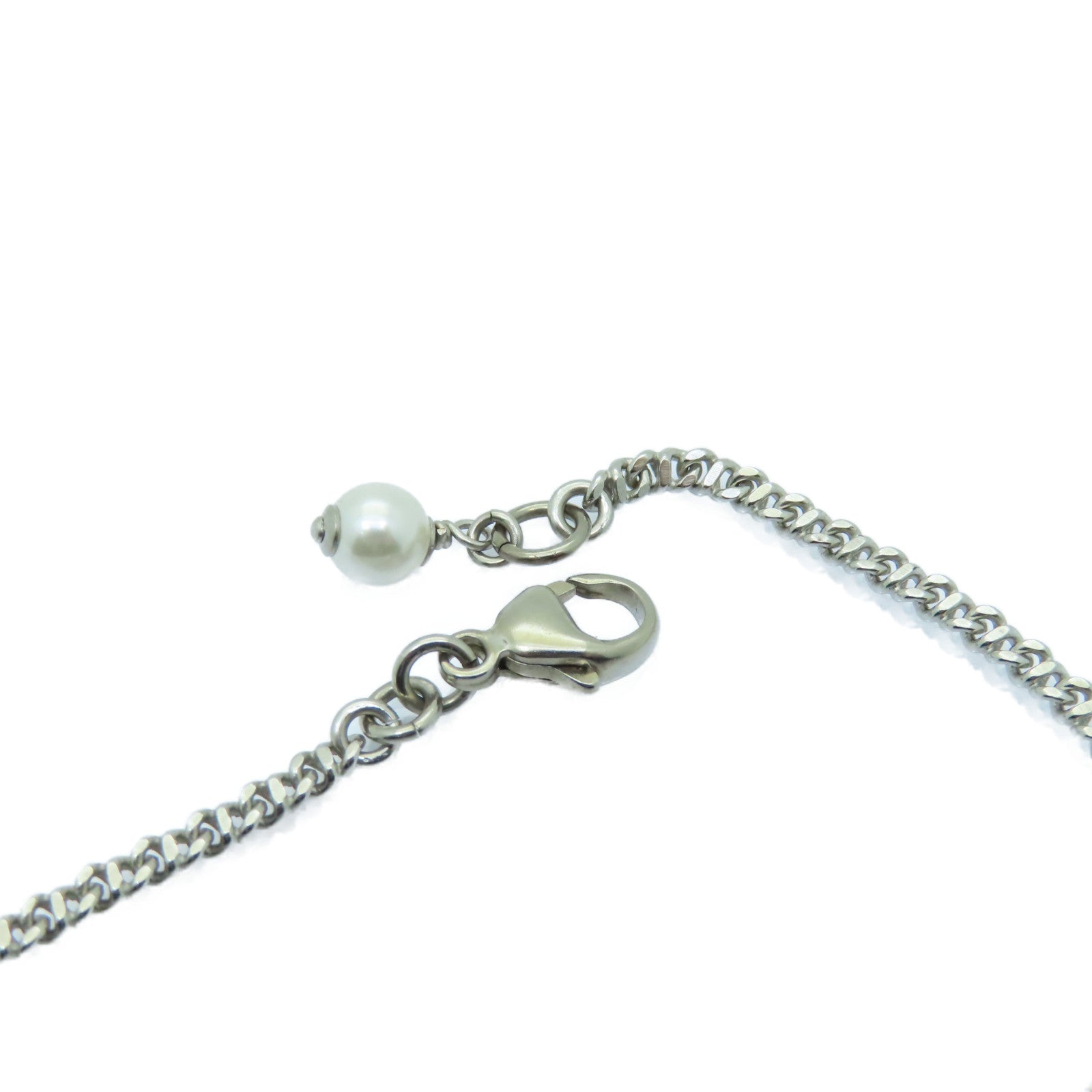 CHANEL 金屬Necklace項鍊銀色/白色