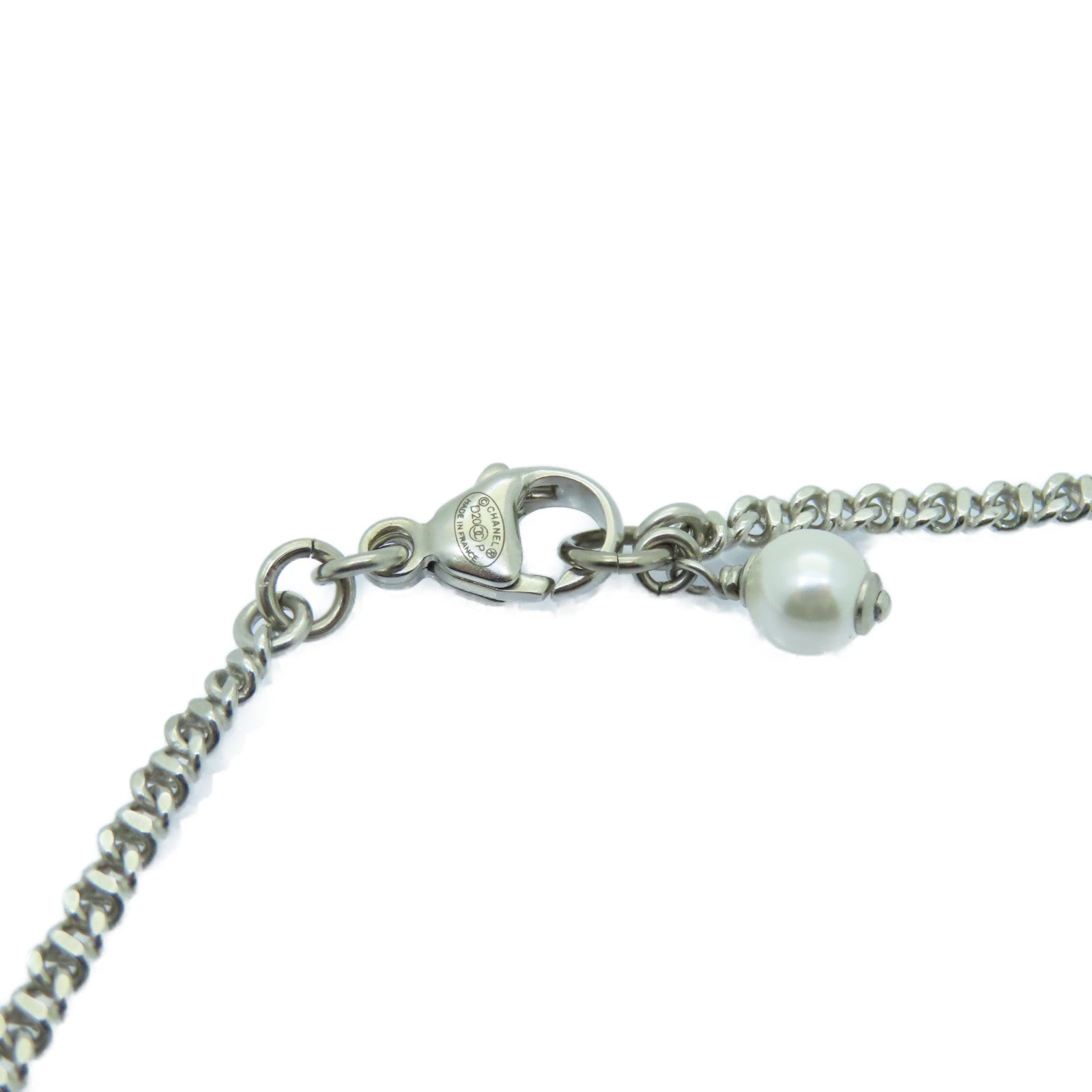 CHANEL 金屬Necklace項鍊銀色/白色