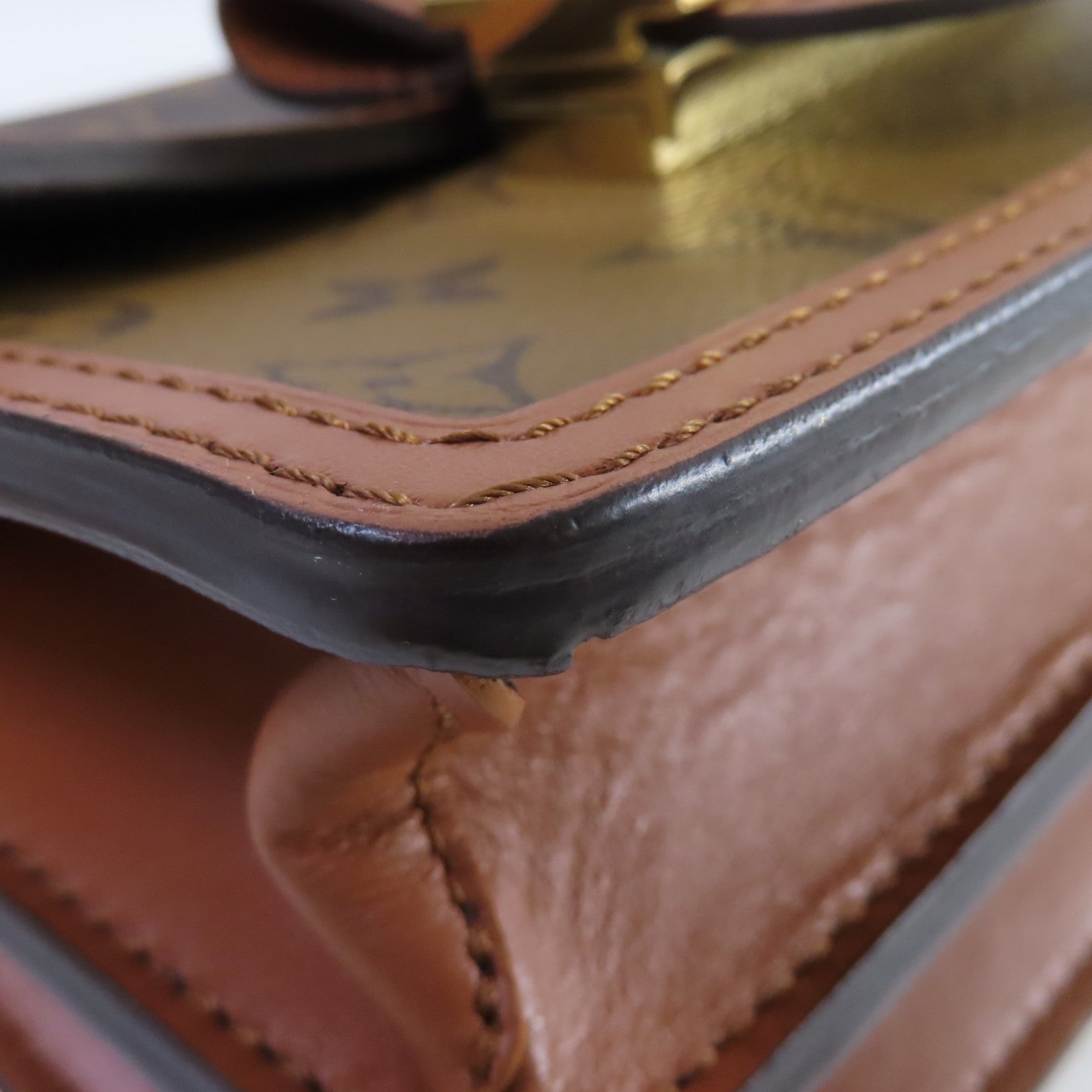 LOUIS VUITTON Monogram Mini Dauphine Shoulder Bag金扣肩背袋啡色
