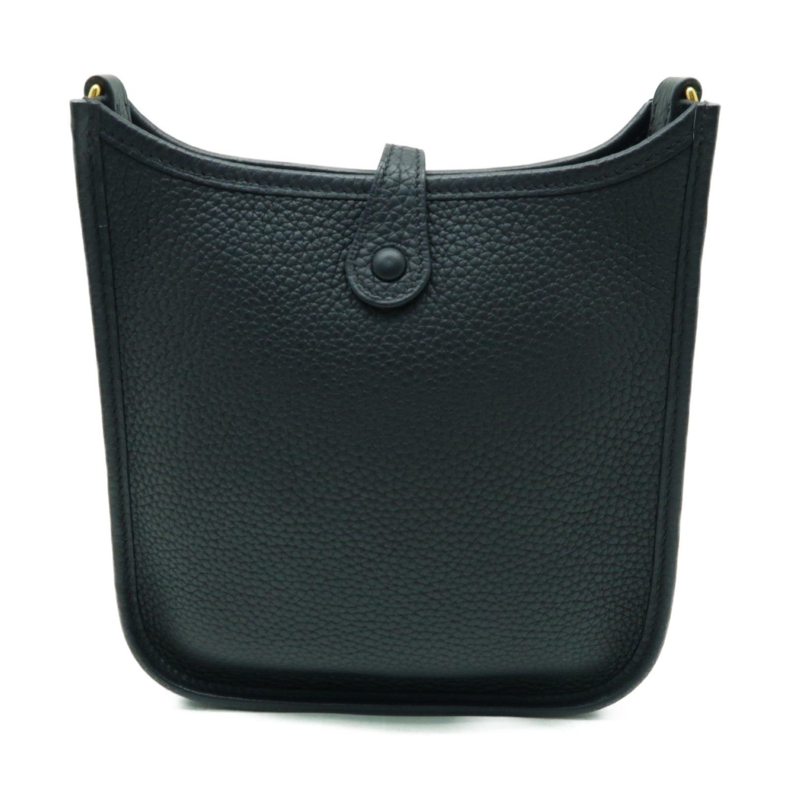 HERMES Clemence皮革Evelyne TPM金扣肩背袋黒色
