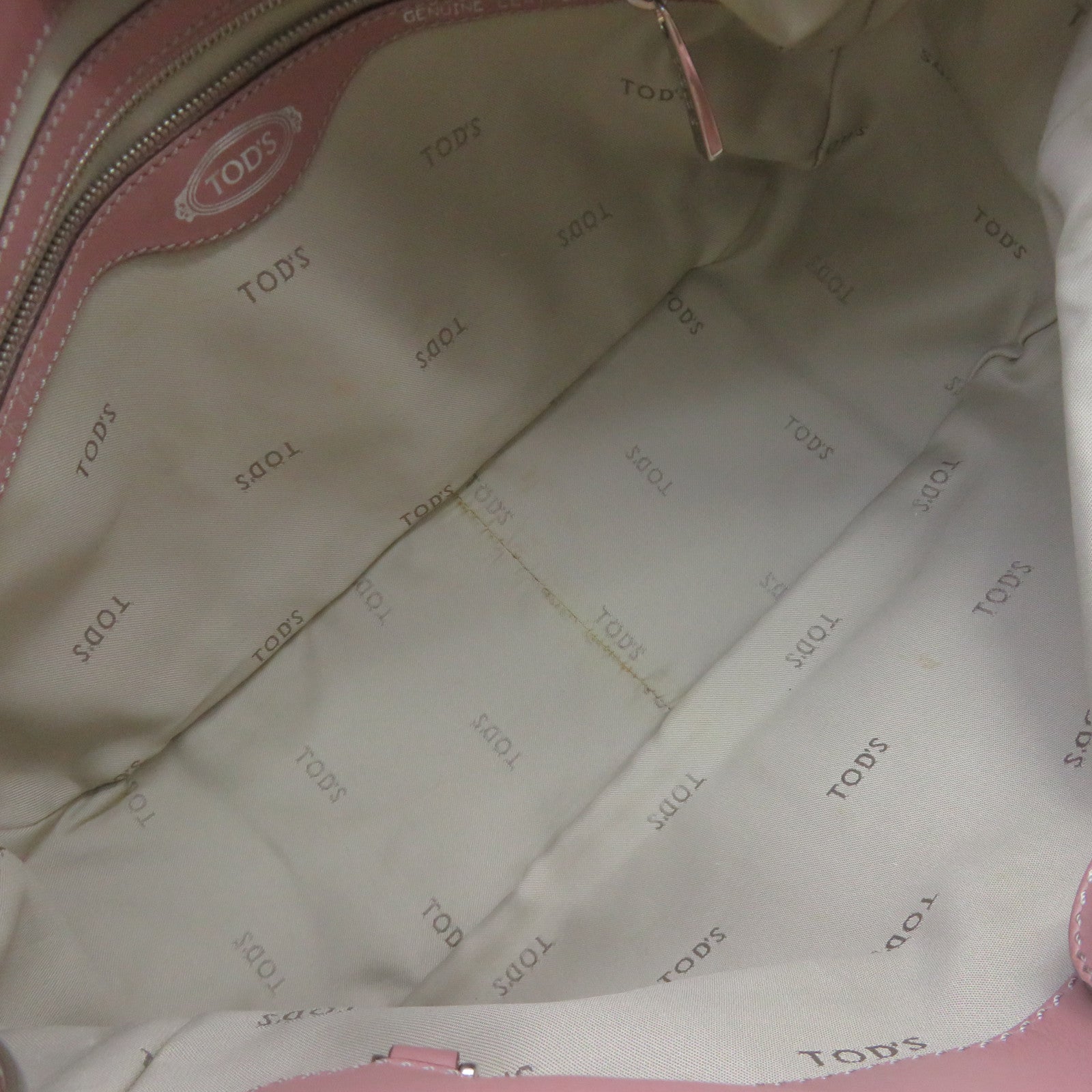 TOD'S Sheepskin Leather 2 Way Shoulder Bag Handle Shoulder Bag Pink Apricot