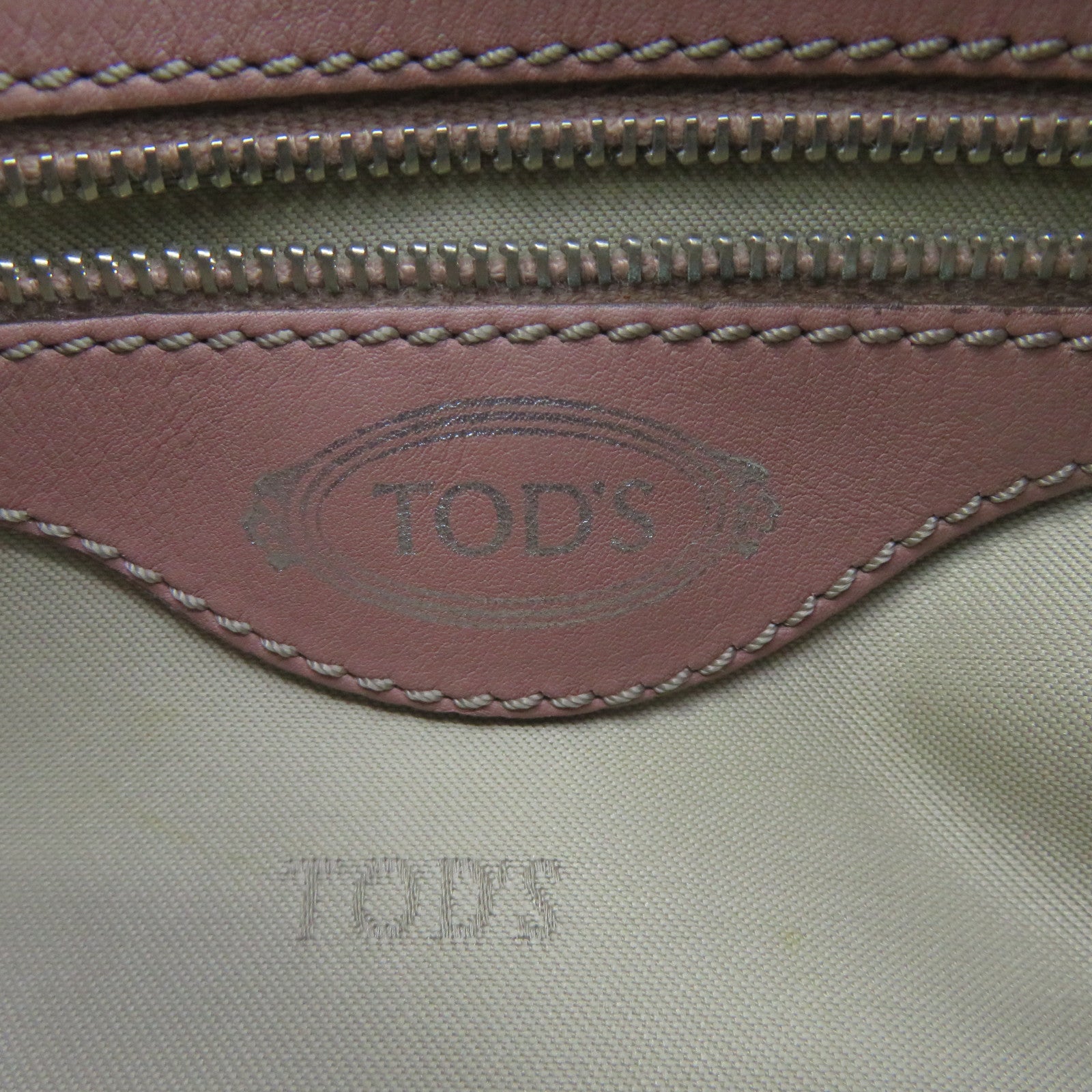 TOD'S Sheepskin Leather 2 Way Shoulder Bag Handle Shoulder Bag Pink Apricot